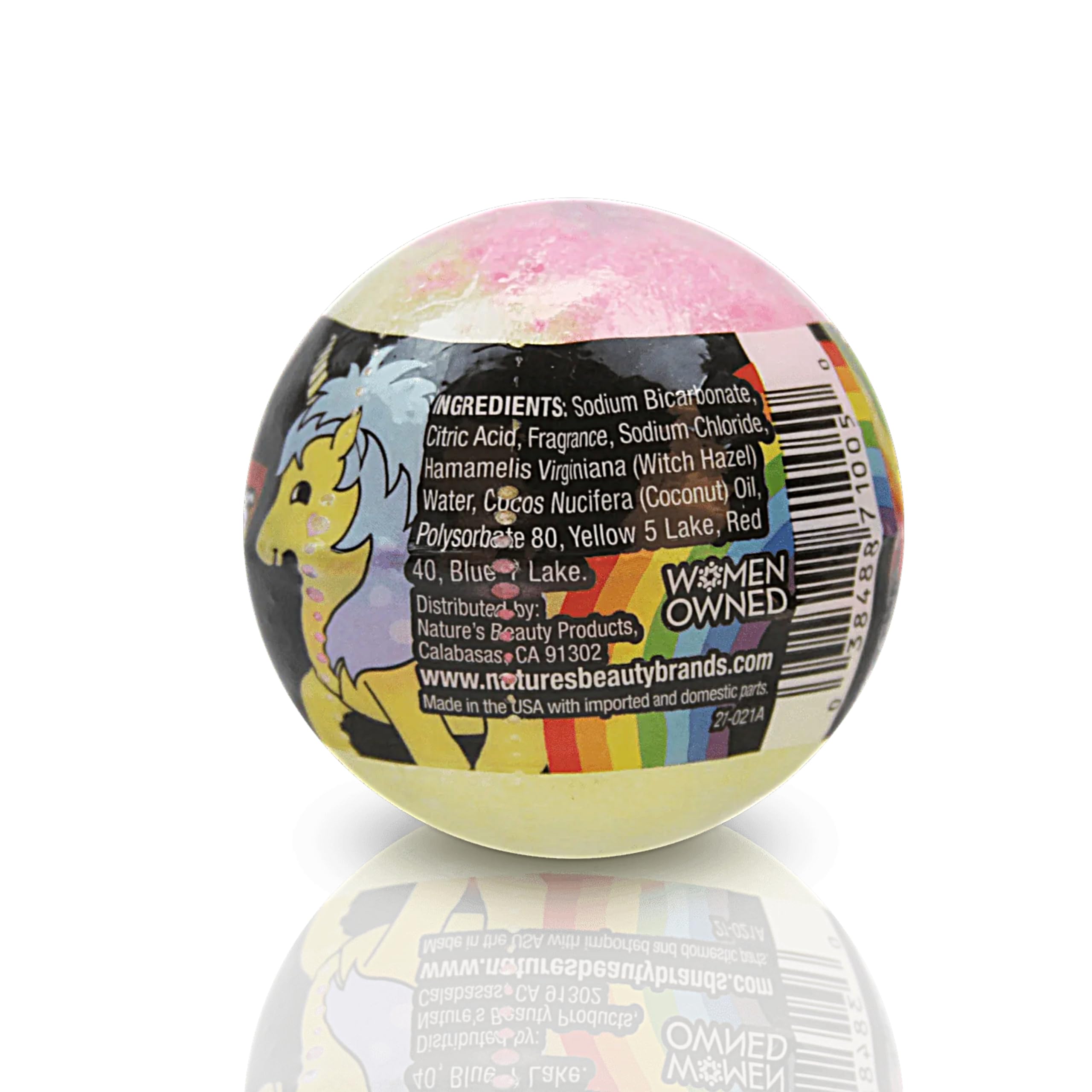 Nature's Beauty Unicorns Rainbows Bath Bombs 4 Pack – Pink Jasmine & Strawberry