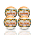 Nature's Beauty Sunshine Mandarin & Bergamot Bath Bombs 4-Pack | Non-Staining, Coconut Oil + Vitamin E