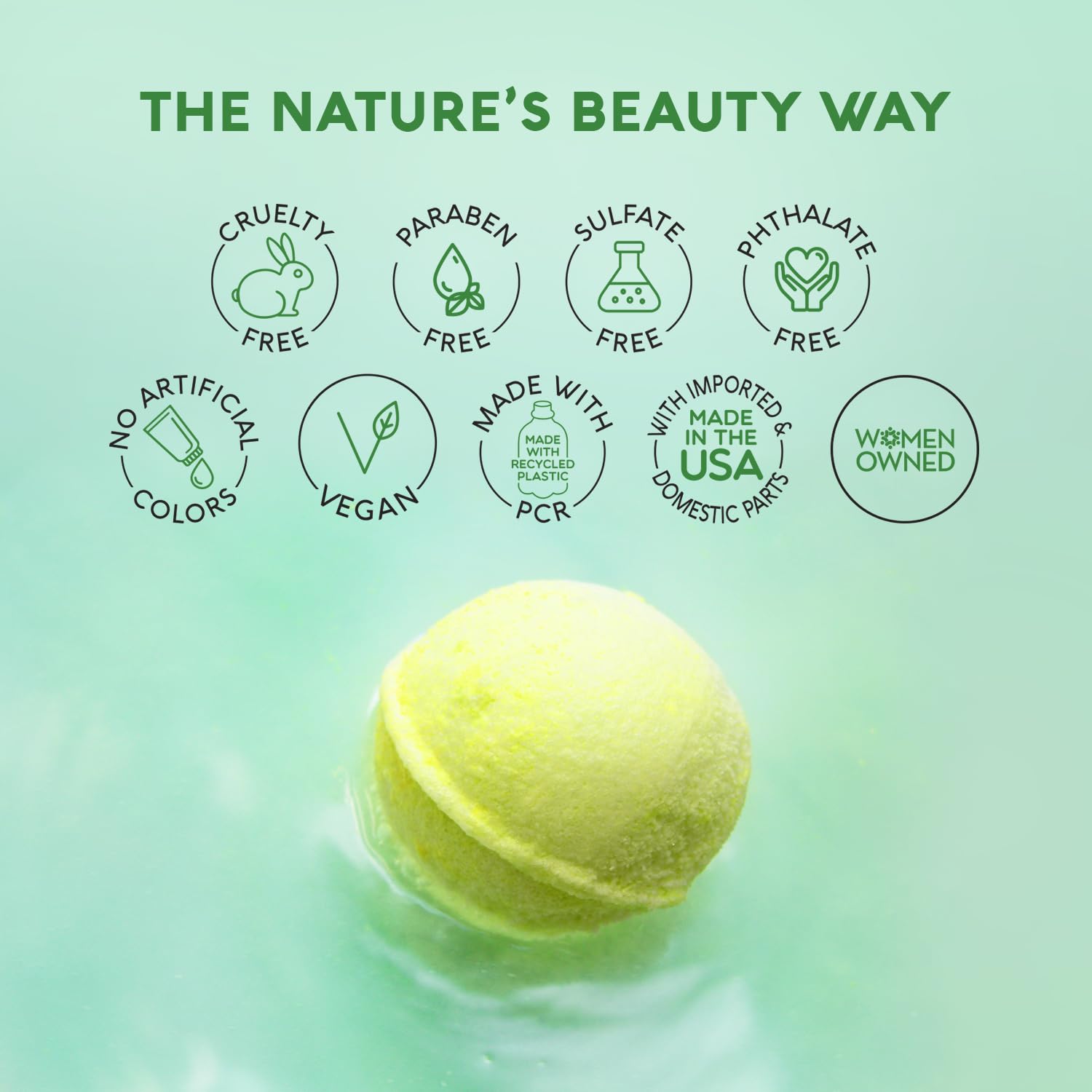 Nature's Beauty Eucalyptus & Tea Tree Bath Bomb Multi-Pack - 4x5.5oz - Vegan, Non-Staining, Luxury Spa Fizzy