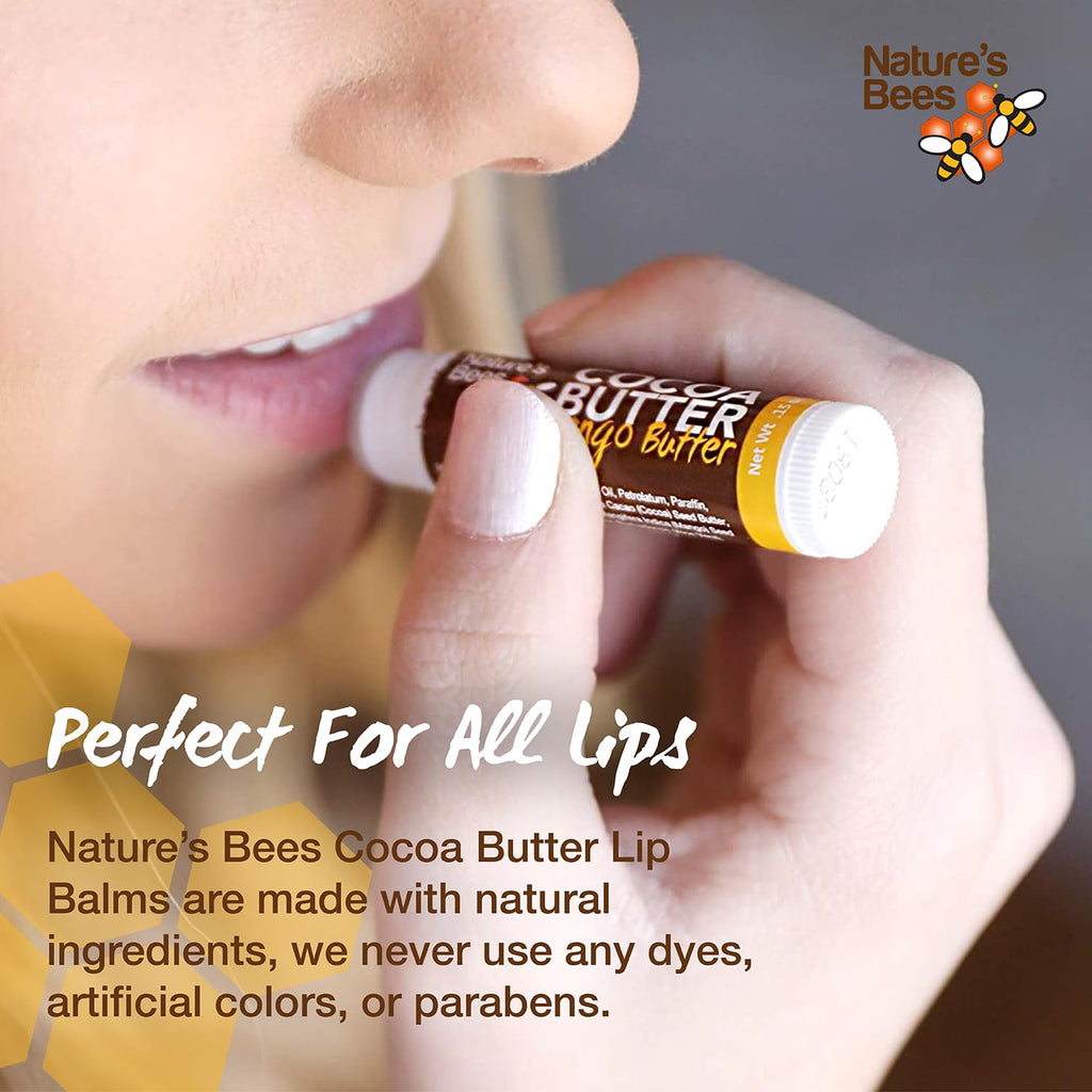 Nature's Bees Cocoa Butter Lip Balm Original 96-Pack Bulk – 4 Original Flavors, 8-Flavor Variety