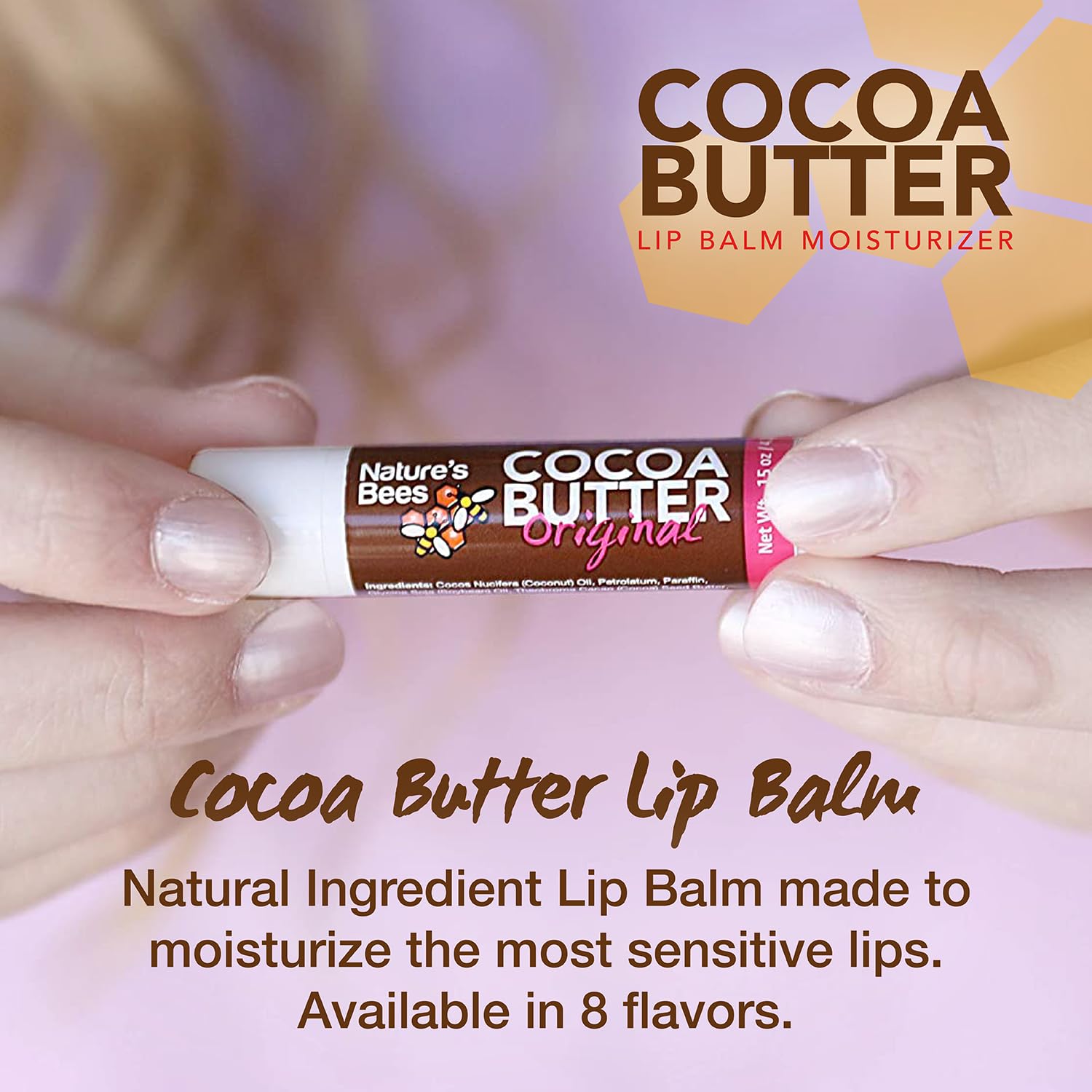 Nature’s Bees Cocoa Butter Lip Balm 72-Pack - Original Flavor Collection (Olive Oil, Mango Butter, Shea Butter)