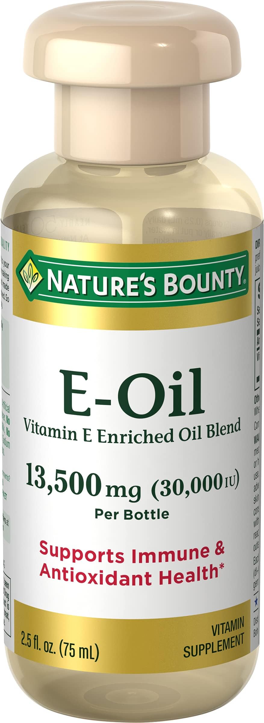 Nature's Bounty E Oil 30,000IU – 2.5 Fl Oz (Pack of 2) | Vegetarian Vitamin E Oil