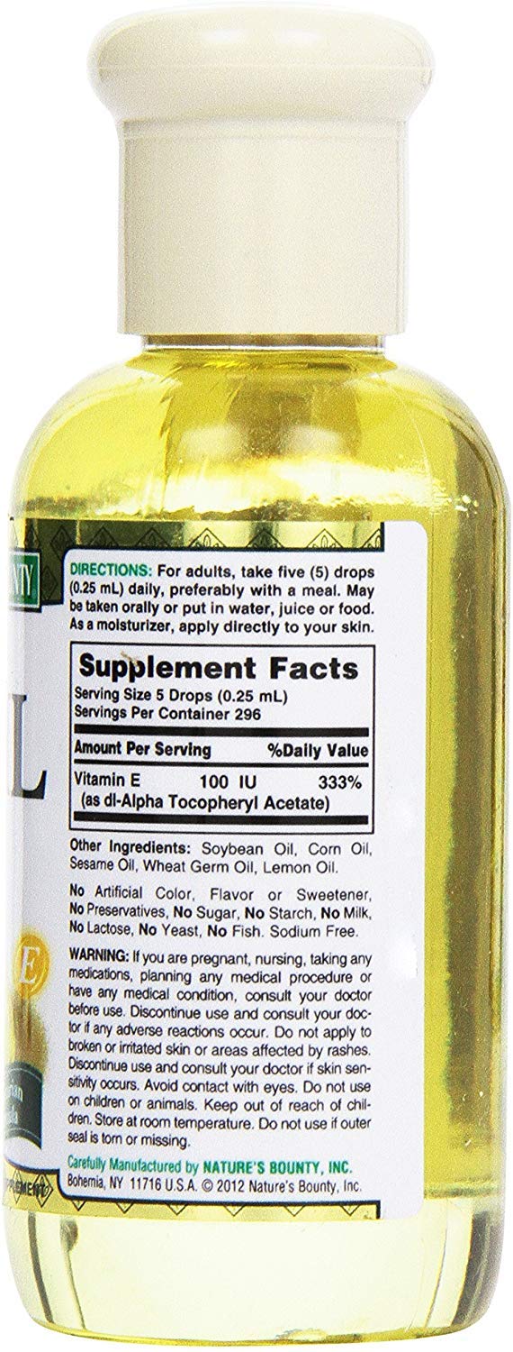 Nature's Bounty E Oil 30,000IU – 2.5 Fl Oz (Pack of 2) | Vegetarian Vitamin E Oil