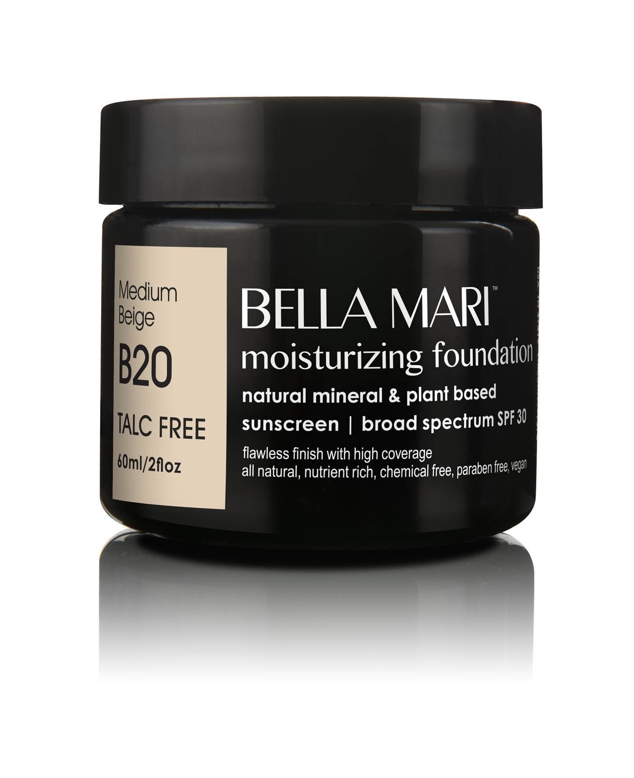 Bella Mari Natural Moisturizing Foundation SPF 30 – Medium Beige B20 | Nature's Brands