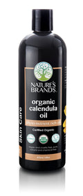 Nature’s Brands Organic Calendula Carrier Oil – 16oz | USDA Certified Organic Skin Moisturizer