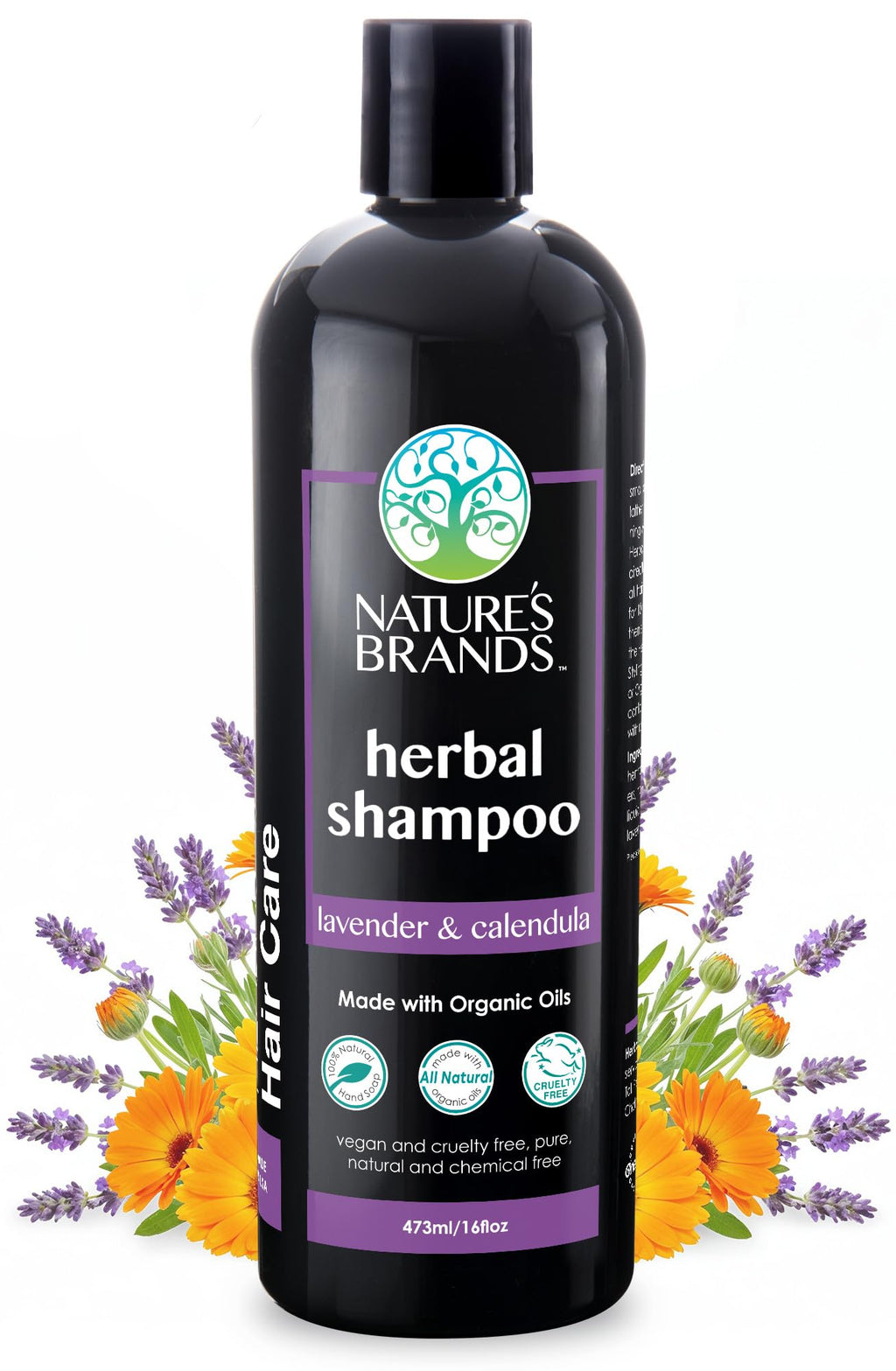 Nature's Brands Natural Shampoo - Herbal Choice Mari Lavender & Calendula, 16 oz
