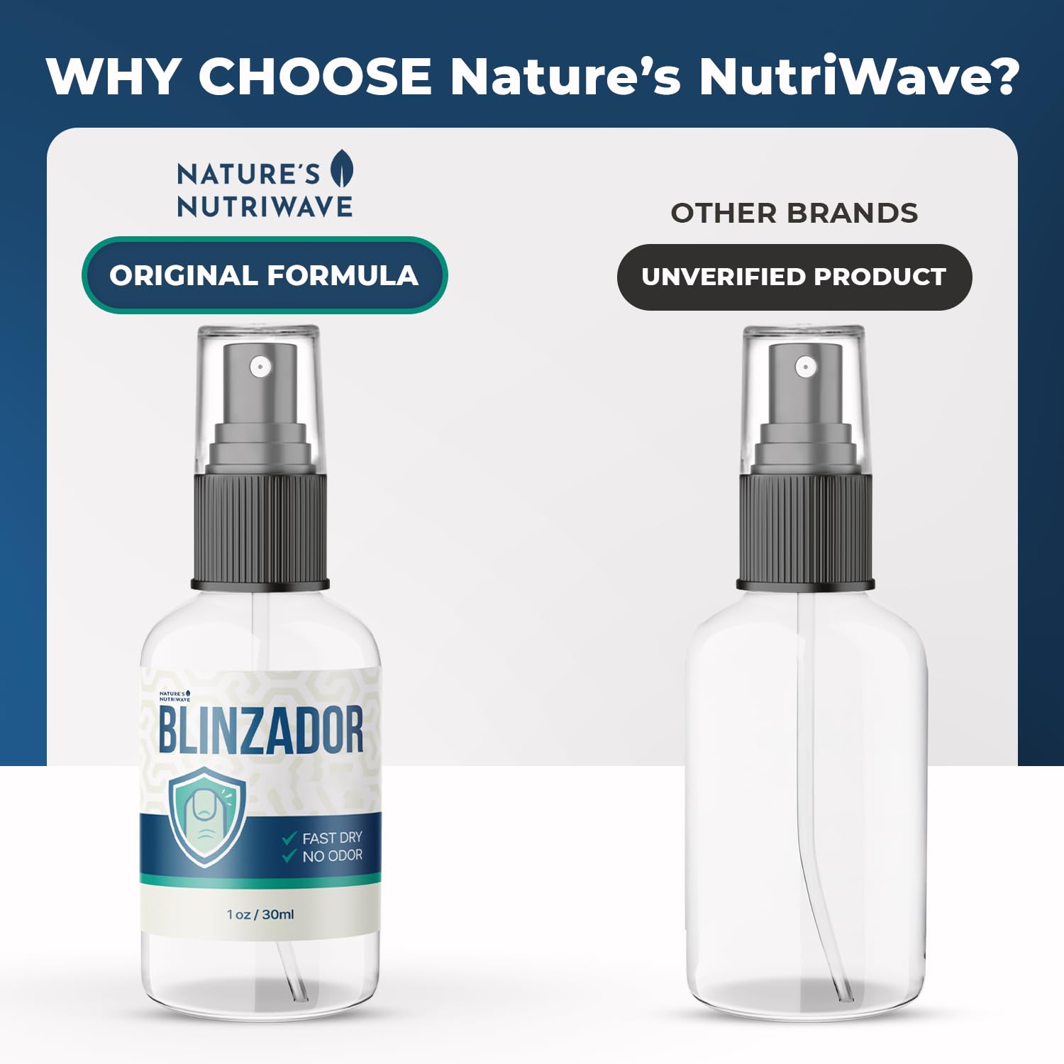 Nature’s NutriWave Blinzador – Natural Plant-Based Foot & Nail Spray | Fast-Drying, Odorless, 1oz