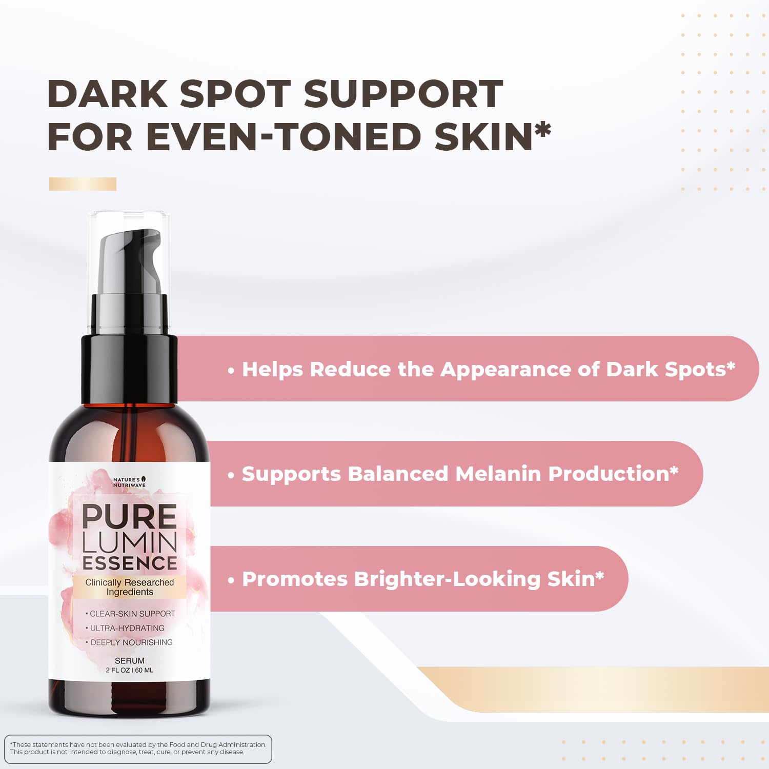 PureLumin Essence – Plant-Based Hydrating Serum | Nature’s NutriWave – Non-GMO, GMP-Certified – 2 fl oz