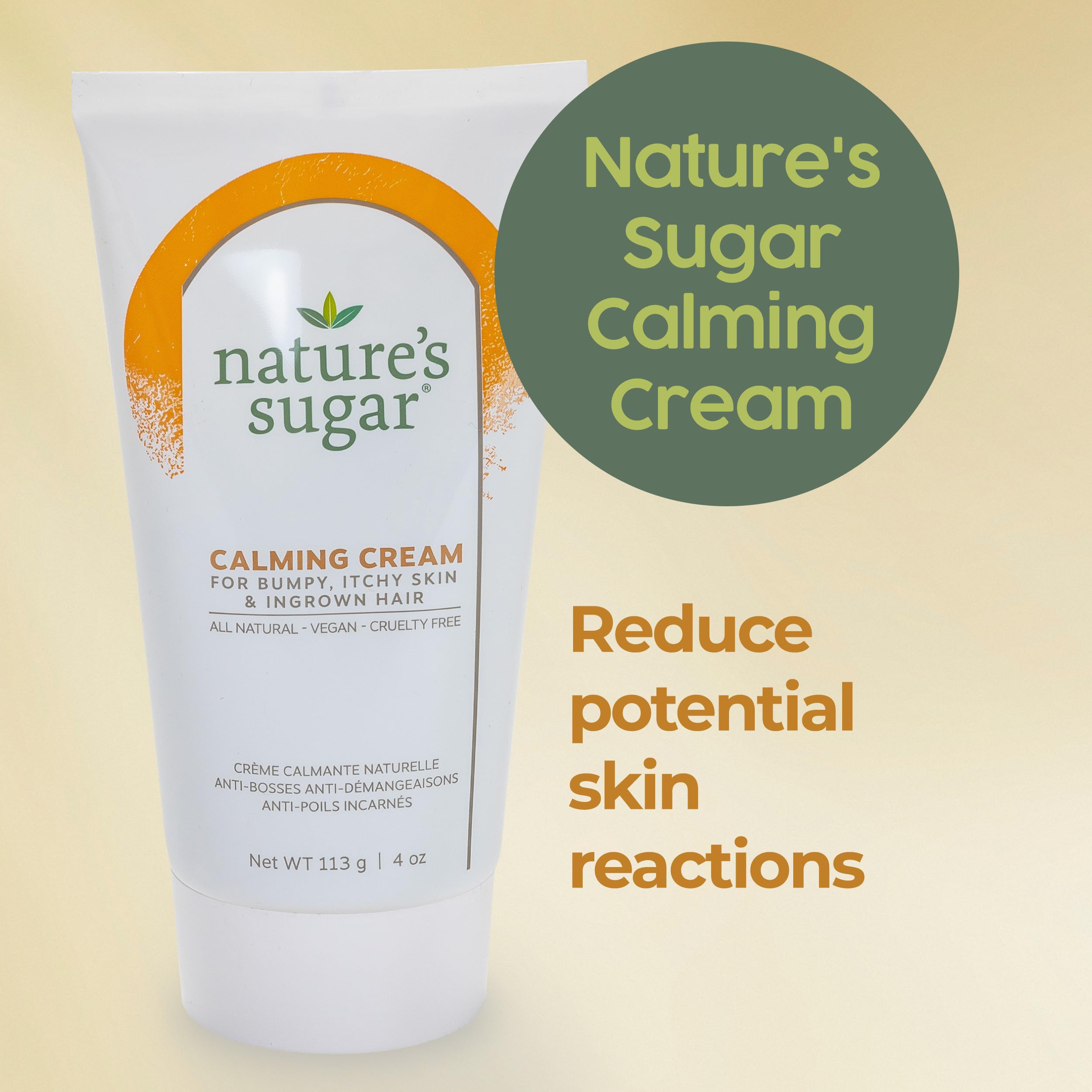 Nature's Sugar Calming Post-Wax Care Cream – Hydration & Cooling Aftercare (4 oz)