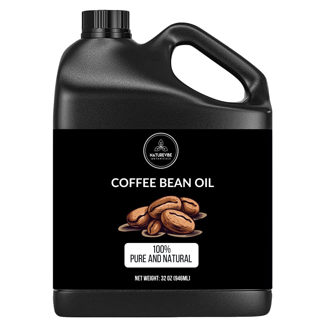 Naturevibe Botanicals Coffee Bean Oil 32oz | Pure, Cold-Pressed Oil for Skin & Hair