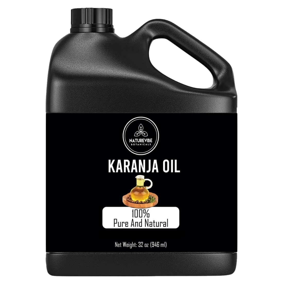 Naturevibe Botanicals Karanja Oil 32oz – 100% Pure & Natural for Skin & Hair Care