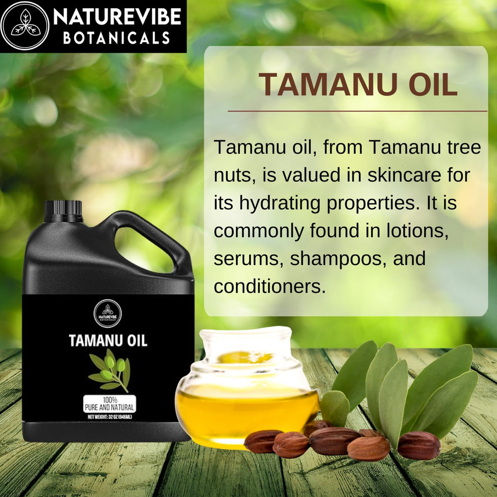 Naturevibe Botanicals Tamanu Oil 32oz | 100% Pure & Natural for Skin & Hair