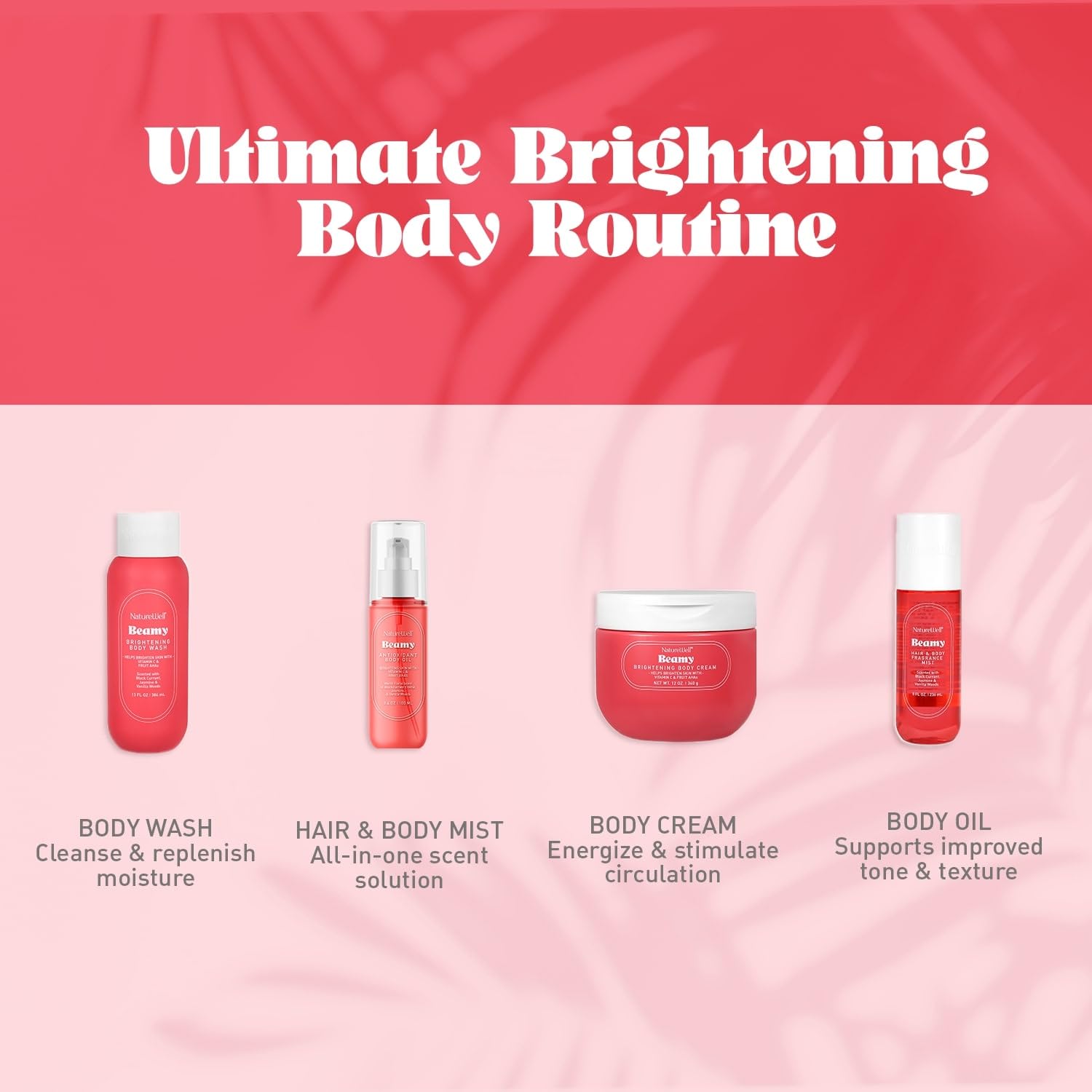 NATURE WELL Beamy Brightening & Moisturizing Body Cream — Lightweight, Quick-Absorbing Formula (12 Oz)