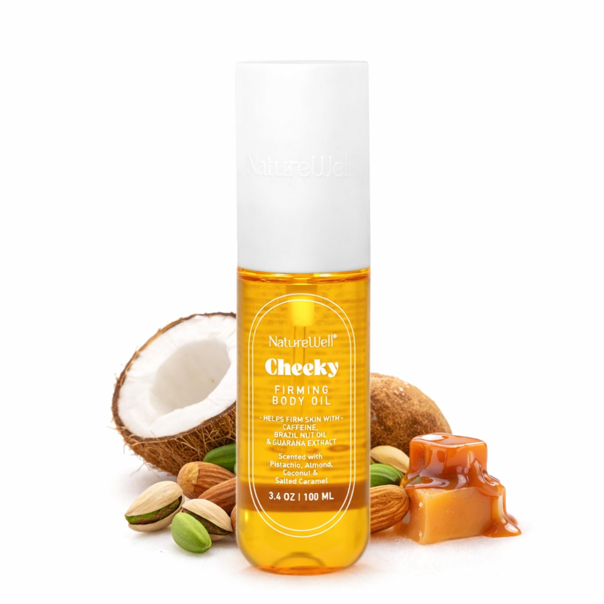 NATURE WELL Cheeky Firming Body Oil – Luxuriously Glowy, Fast-Absorbing (3.4 oz)