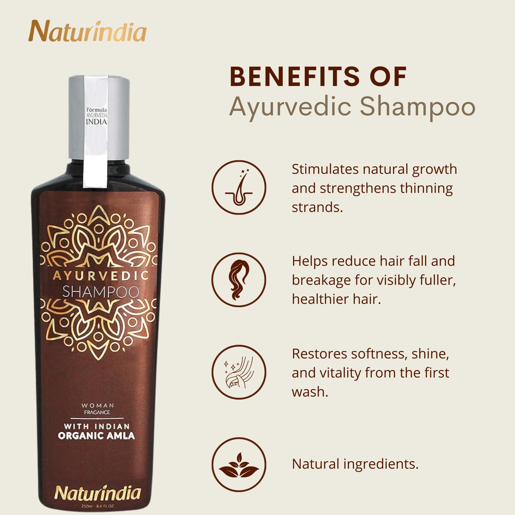 Naturindia Ayurvedic Amla Hair Growth Shampoo – Organic & Sulfate-Free