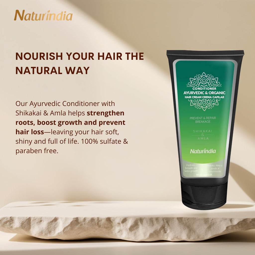 Naturindia Deep Conditioner for Damage Dry Hair – Ayurvedic Aloe, Shikakai & Amla