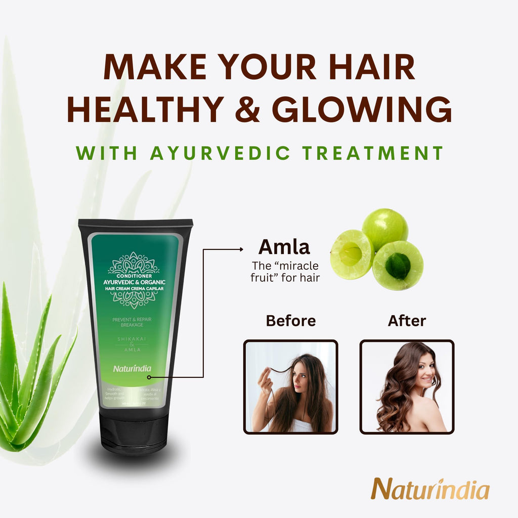 Naturindia Deep Conditioner for Damage Dry Hair – Ayurvedic Aloe, Shikakai & Amla