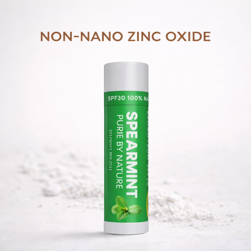 Naturistick SPF 30 Vegan Lip Balm – Mineral Zinc Oxide, 5-Pack Spearmint