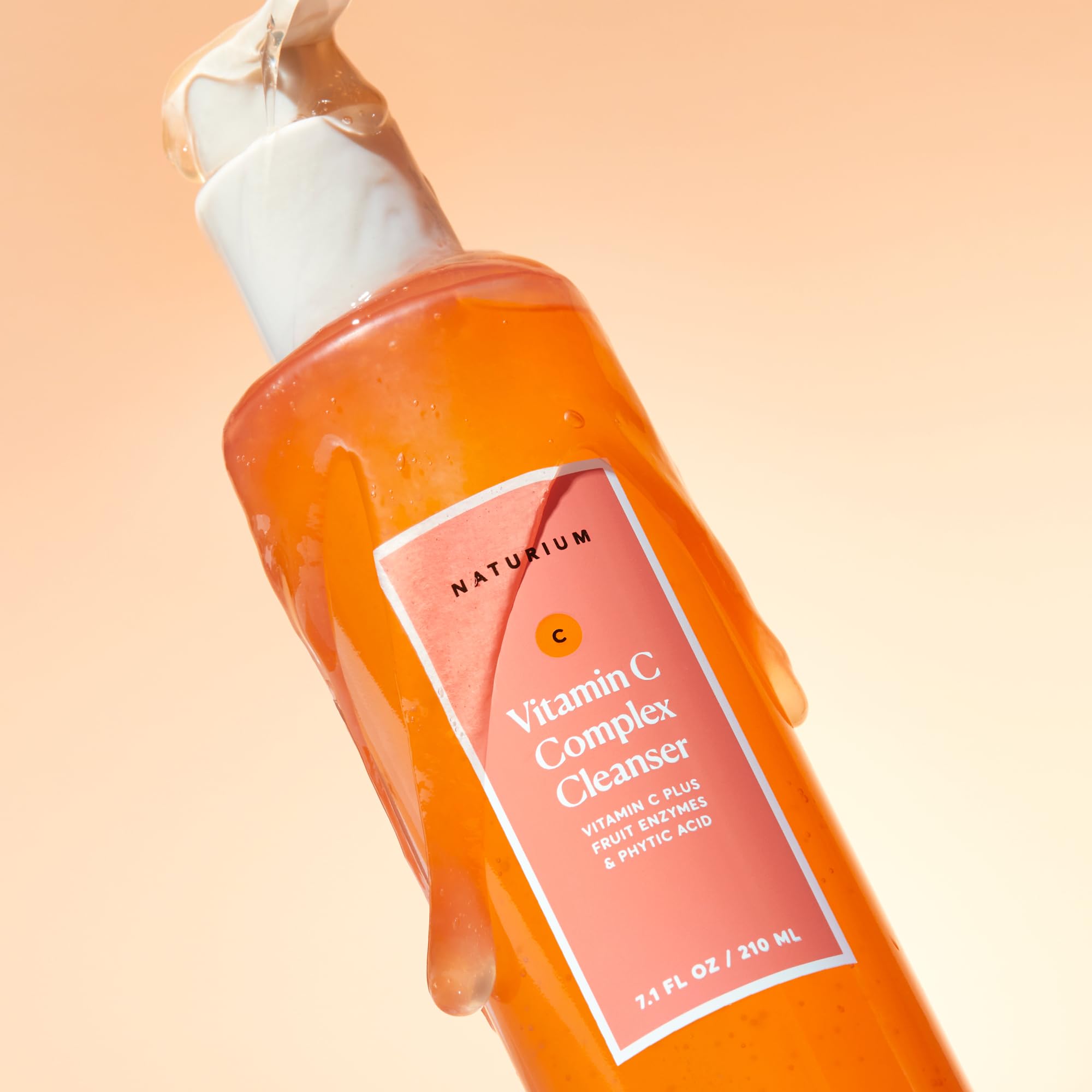 Naturium Vitamin C Complex Cleanser — Gentle Exfoliating Foaming Face Wash, 7.1 oz
