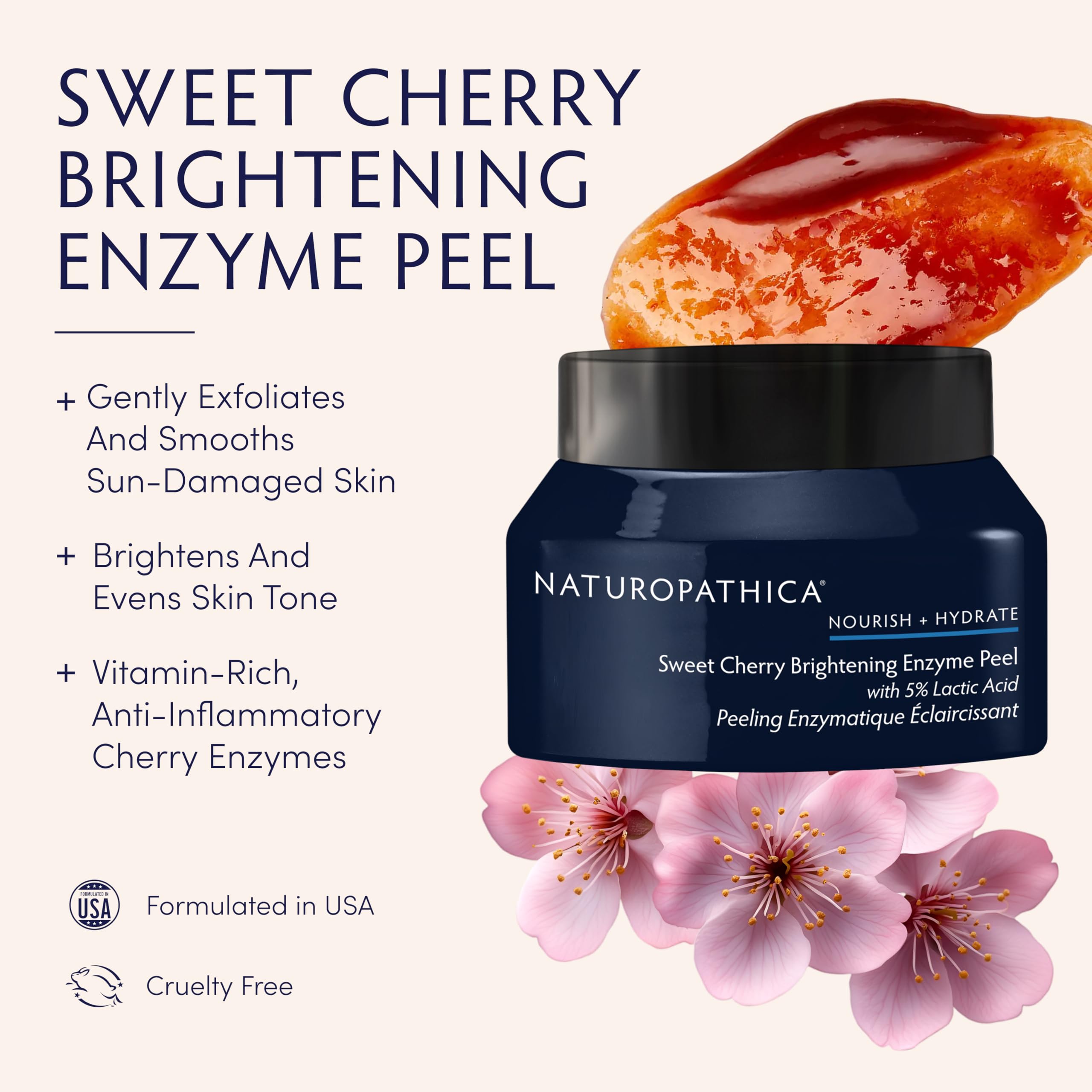 Naturopathica Sweet Cherry Brightening Enzyme Peel | Exfoliating Facial Treatment