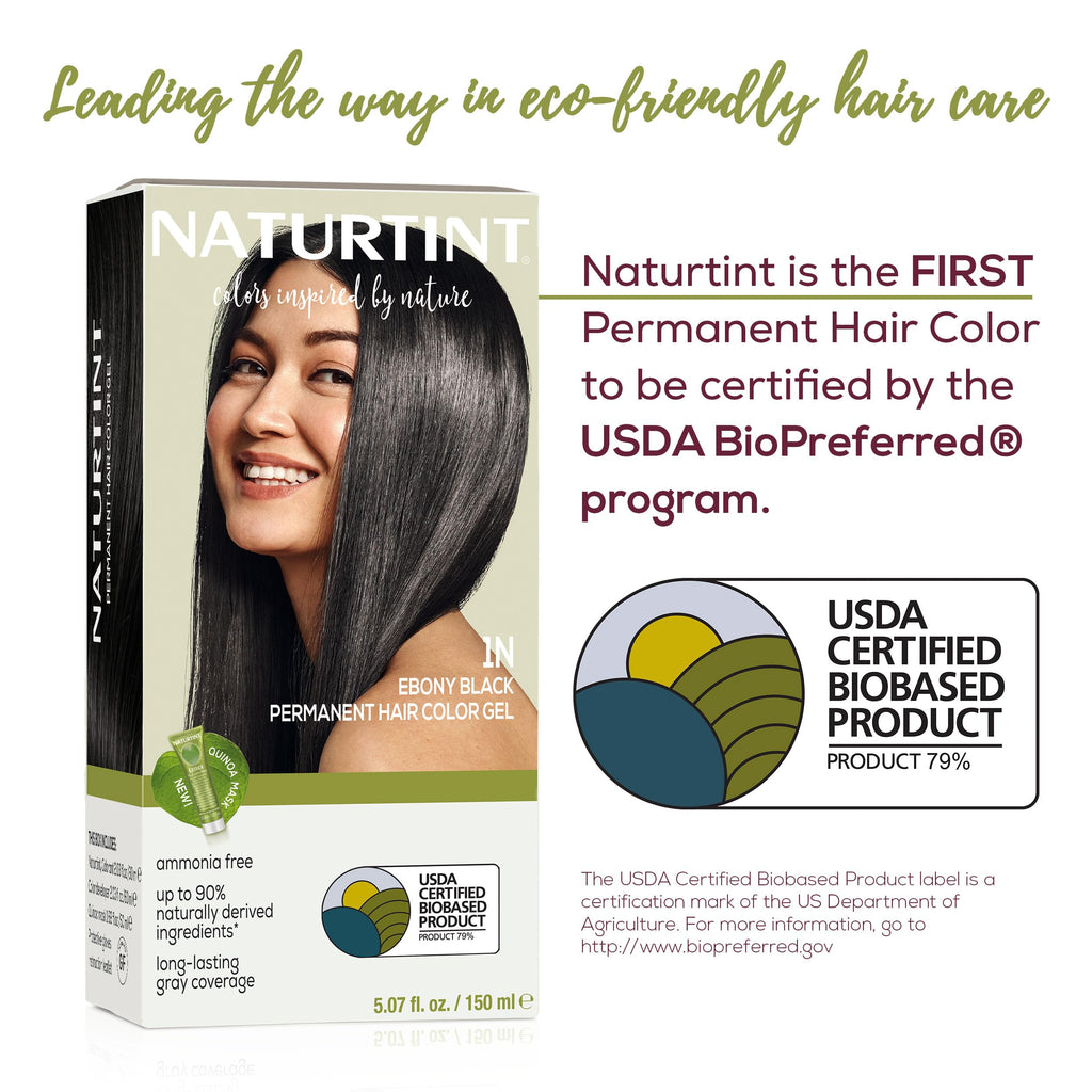 Naturtint 1N Ebony Black Permanent Hair Color — 6-Pack, Ammonia Free, Vegan, Up to 100% Gray Coverage