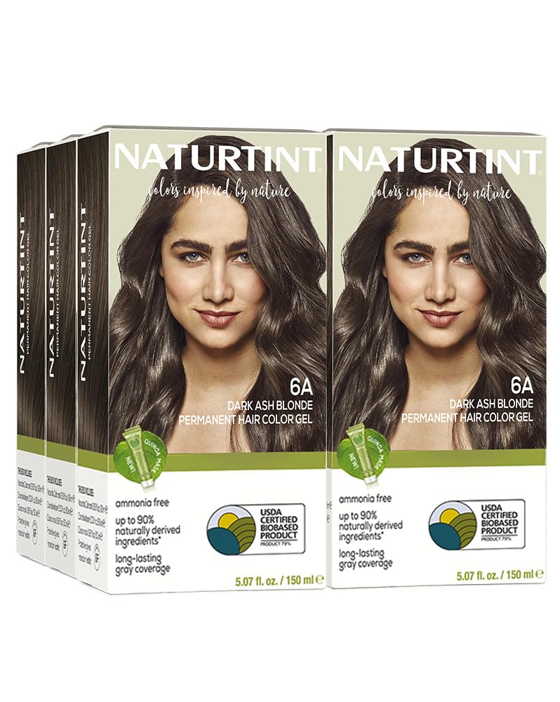 Naturtint 6A Dark Ash Blonde Permanent Hair Color – Ammonia Free, 6-Pack, Vegan & Cruelty-Free