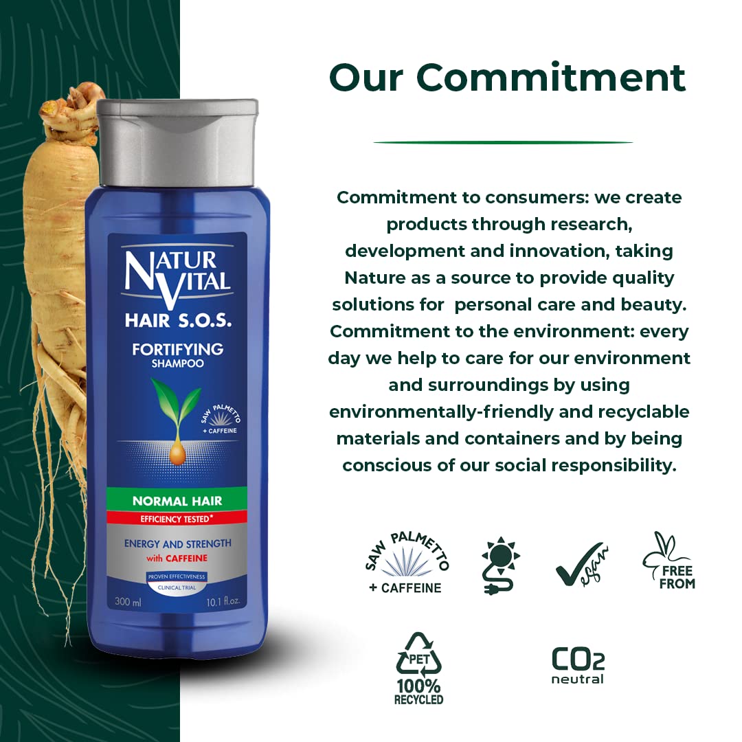 NaturVital Unisex Aloe Vera & Ginseng Organic Hair SOS Shampoo – Normal Hair, Cruelty-Free & Paraben-Free