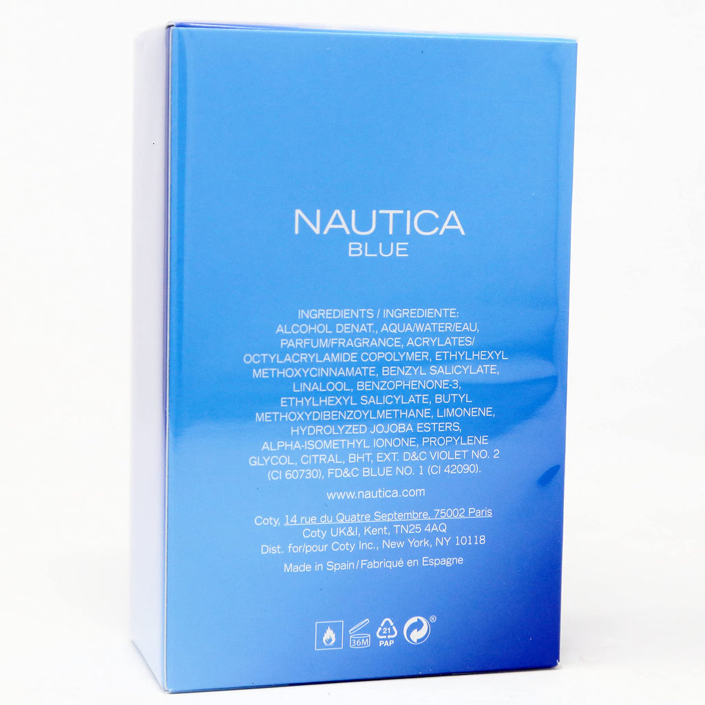 Nautica Blue Eau De Toilette 3.4 oz Spray | Fresh Aquatic Scent