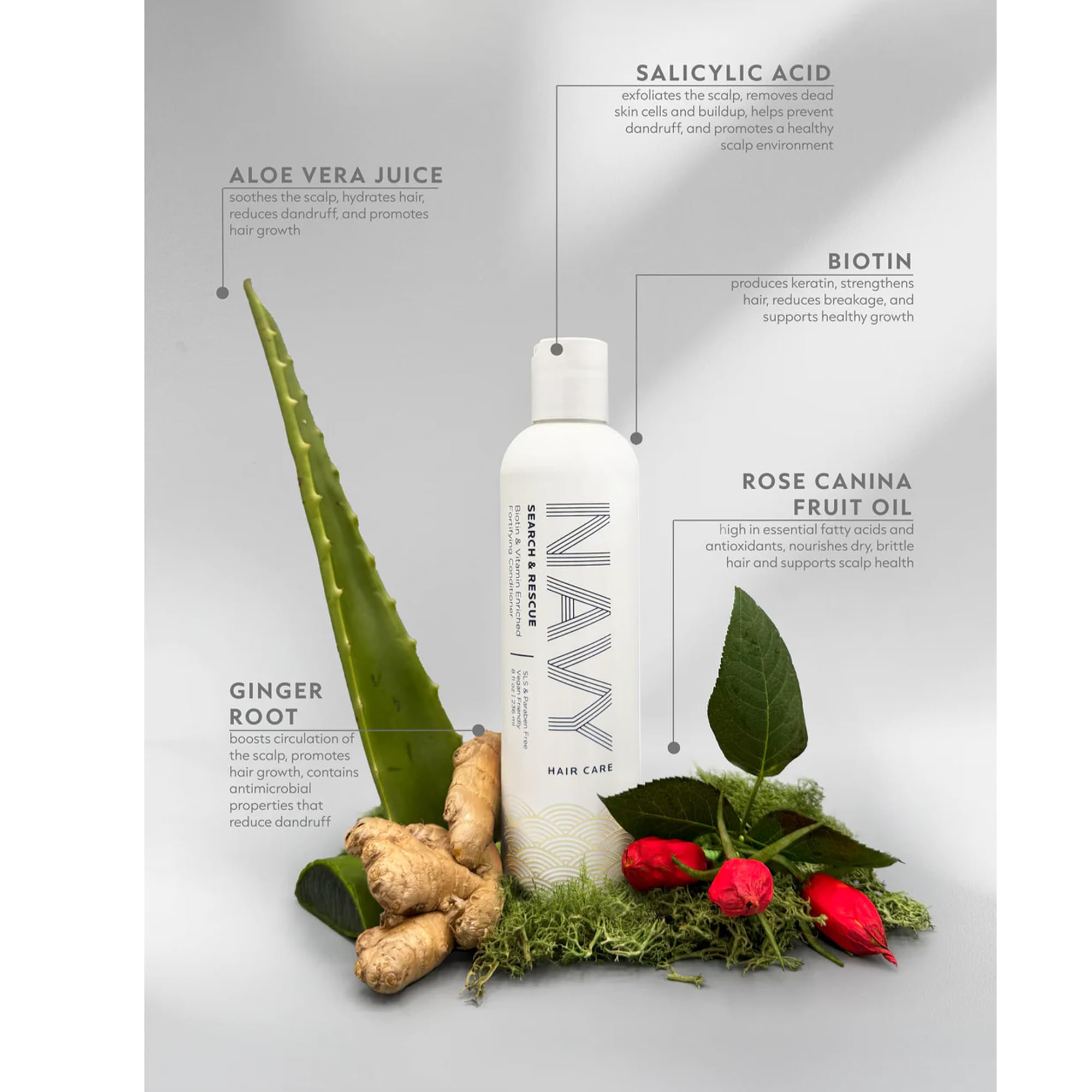 NAVY Hair Care - Search and Rescue Conditioner with Biotin & Rosemary Oil (8 oz)