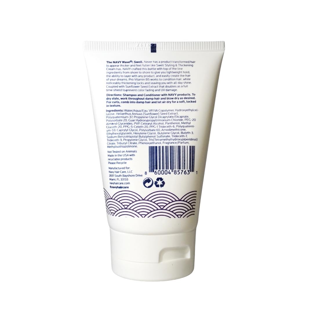 NAVY HAIR CARE Swell Thickening Cream | Lightweight Thickening & Shine | 4 oz