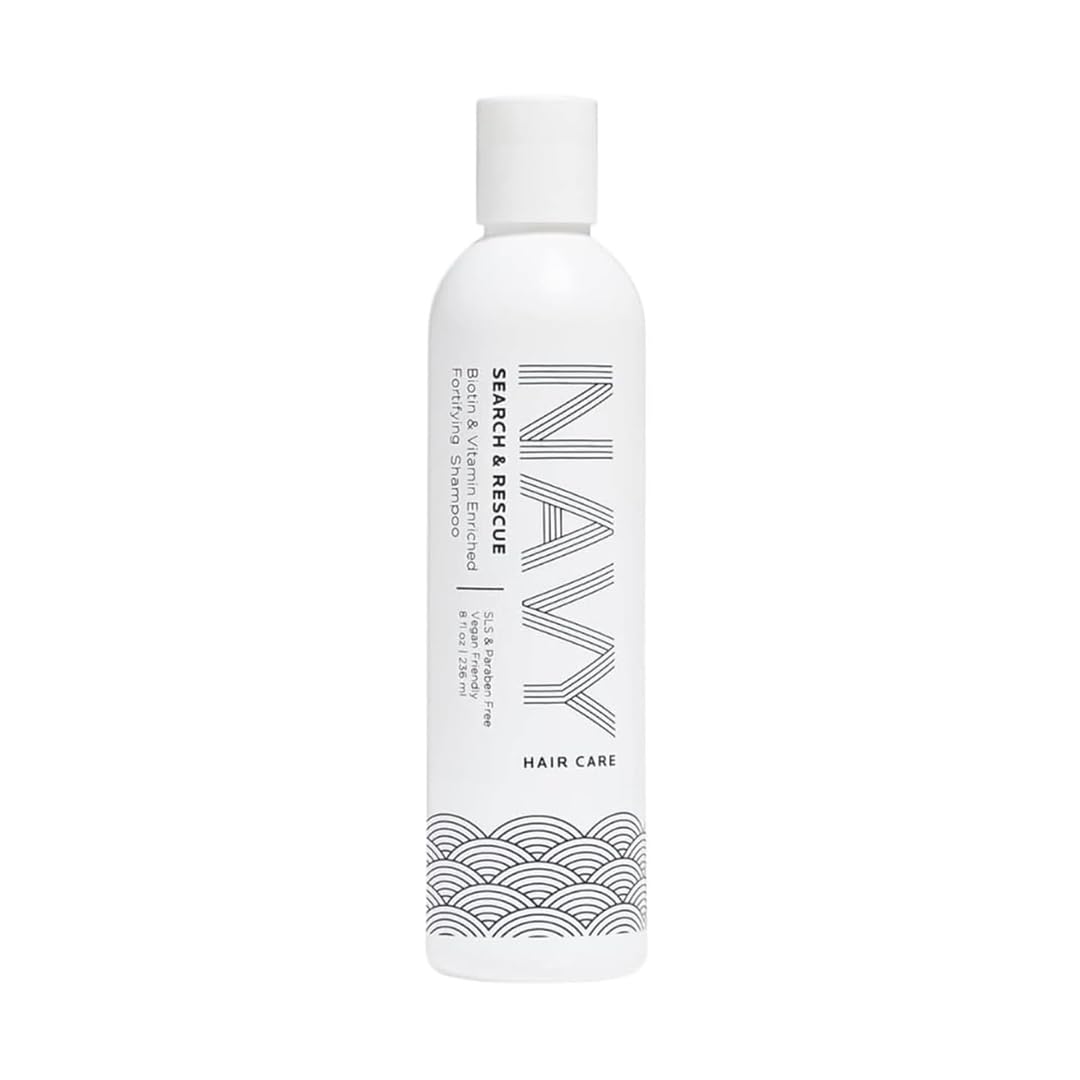 NAVY HAIR CARE Search and Rescue Shampoo | Biotin + Rosemary Oil Enriched for Hair Growth | Paraben Free | 8 oz
