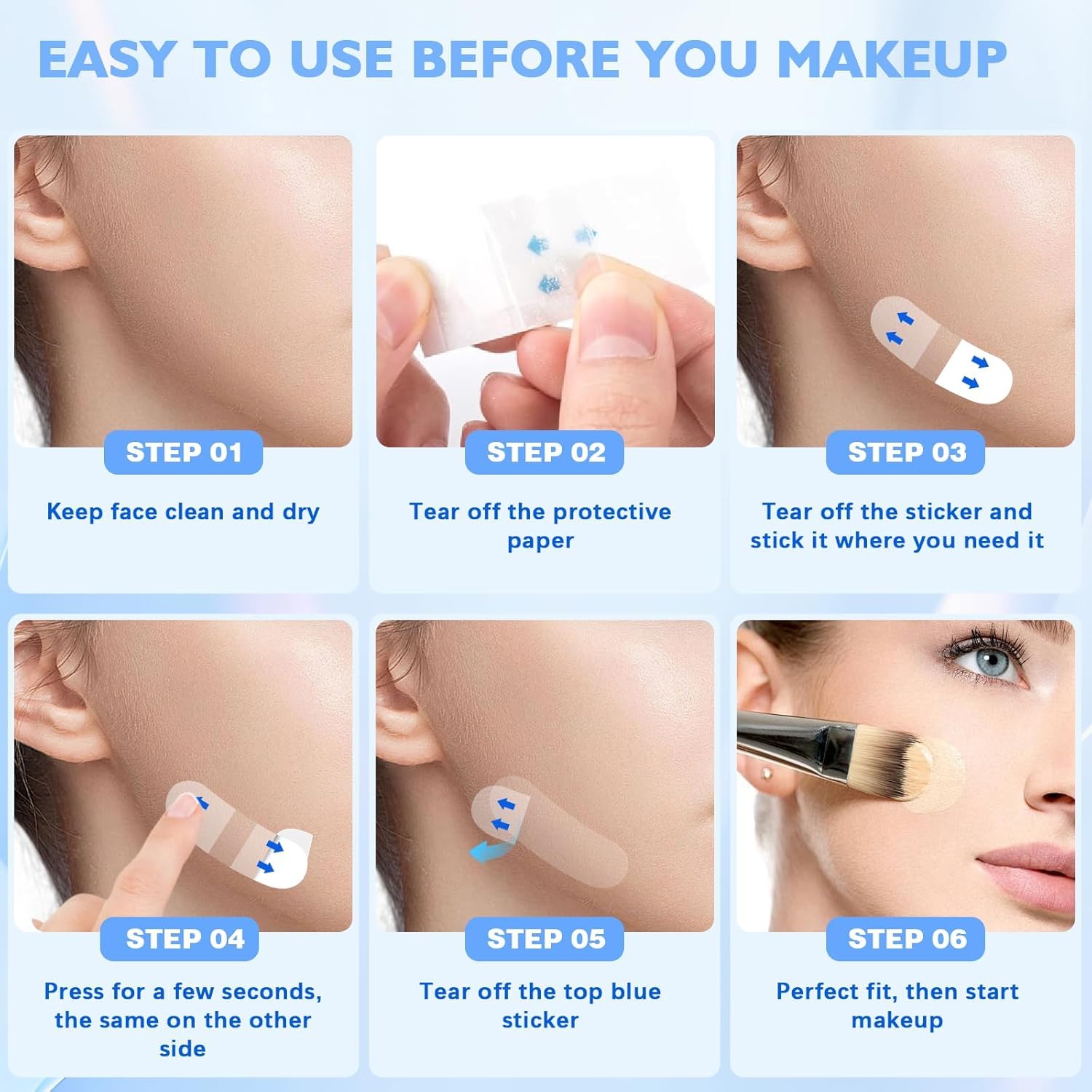 NBF 180PCS Face Tape Lifting Invisible — Instant, Breathable Face Lift Tape for Sagging Skin