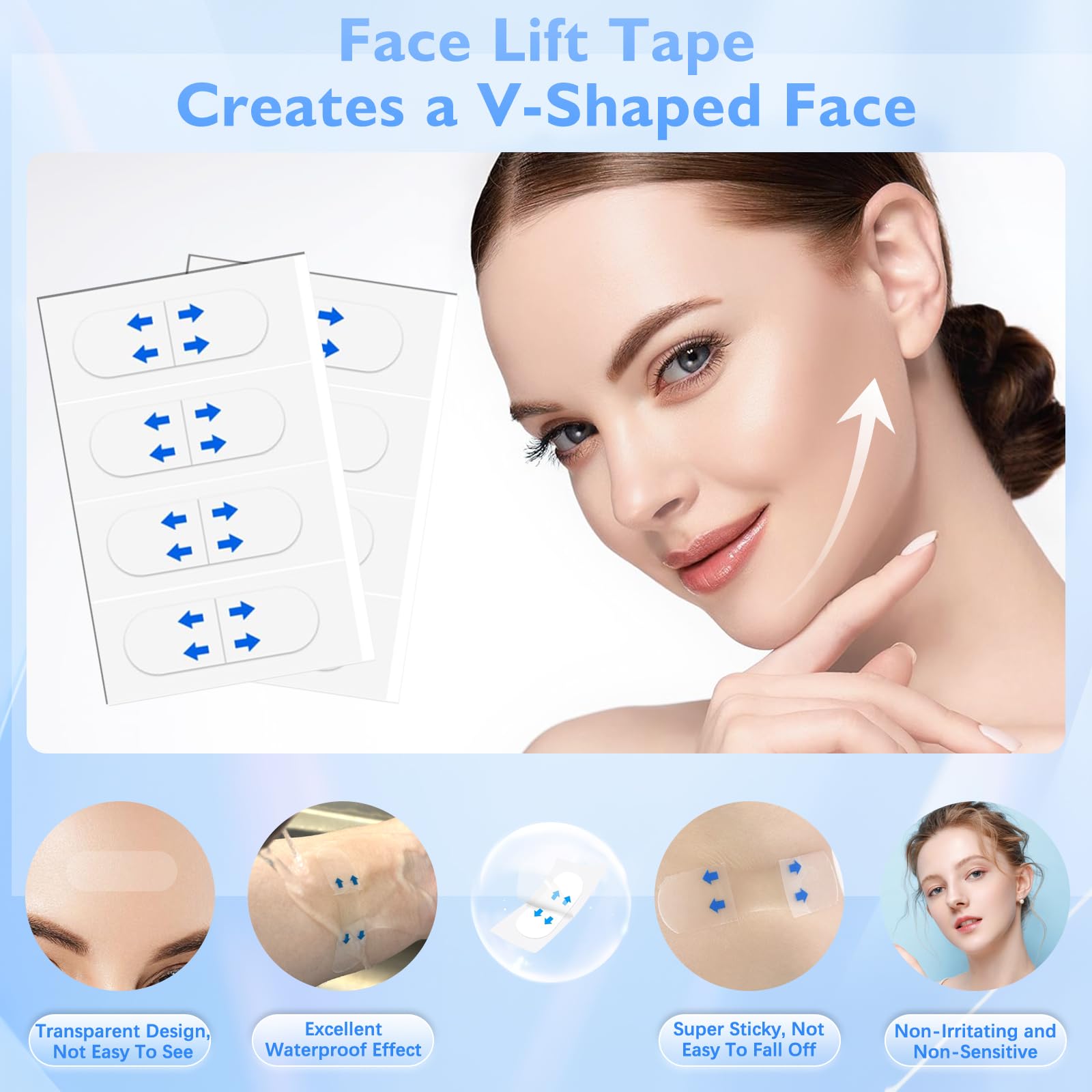 NBF 180PCS Face Tape Lifting Invisible — Instant, Breathable Face Lift Tape for Sagging Skin