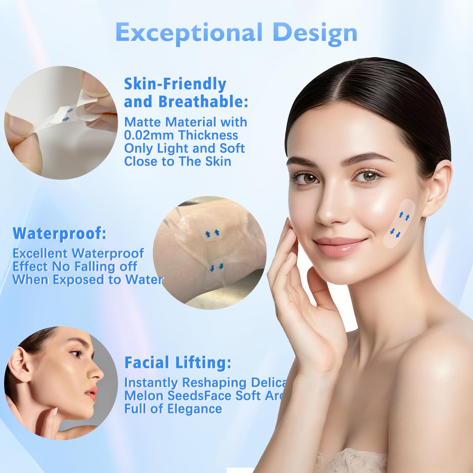 NBF 180PCS Face Tape Lifting Invisible — Instant, Breathable Face Lift Tape for Sagging Skin