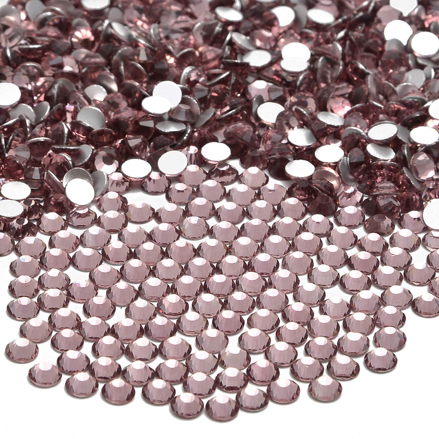 NCB 2880pcs Lt Amethyst Flat-Back Glass Rhinestones 4.0mm for Nails Art & Crafts