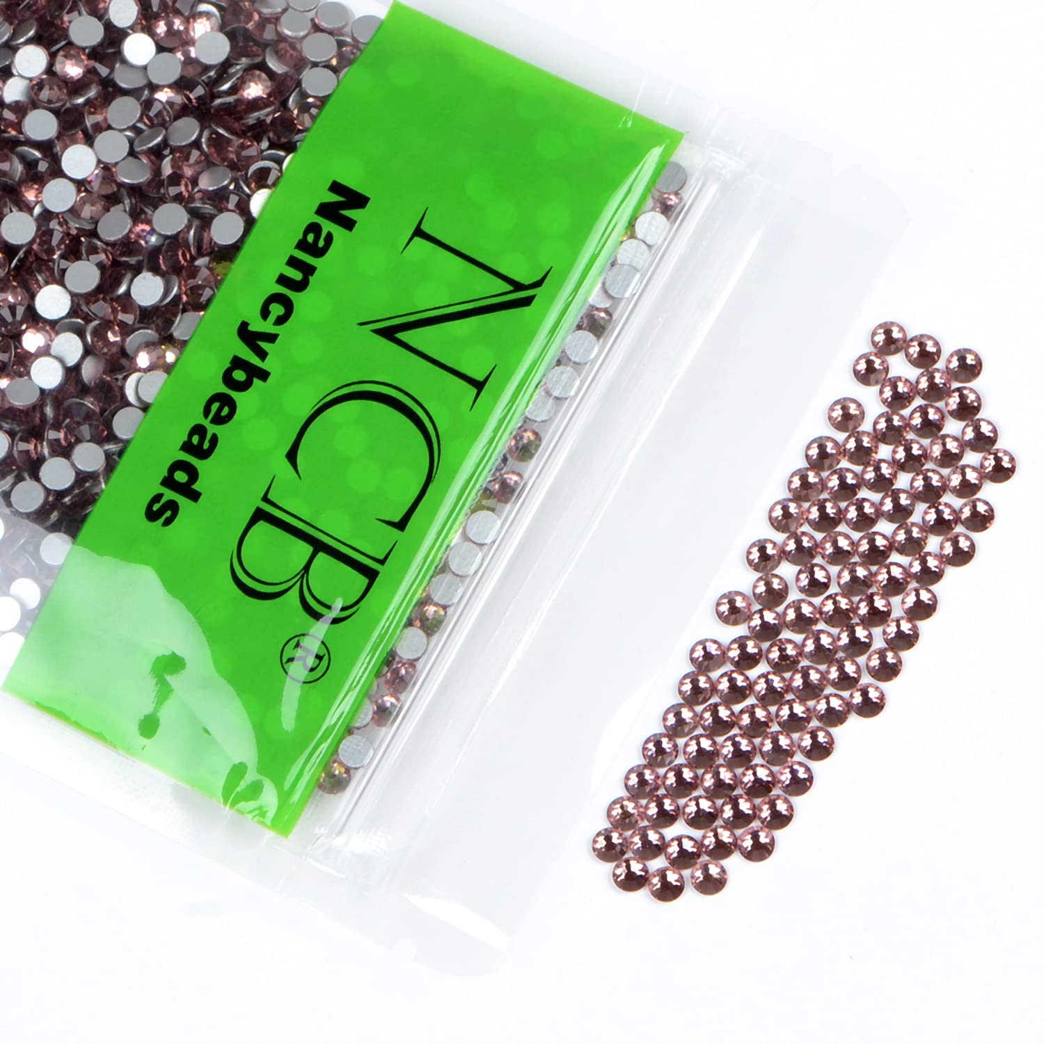 NCB 2880pcs Lt Amethyst Flat-Back Glass Rhinestones 4.0mm for Nails Art & Crafts