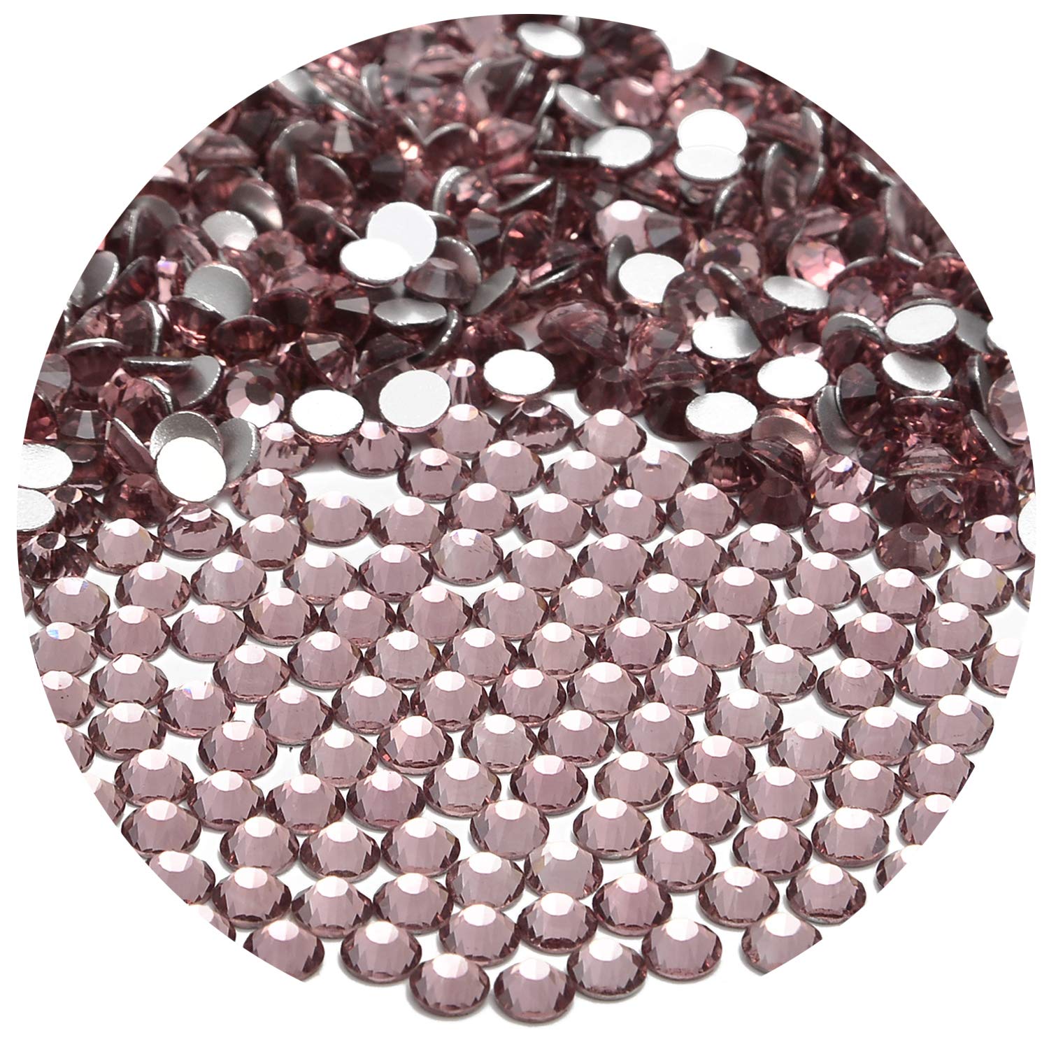 NCB 2880pcs Lt Amethyst Flat-Back Glass Rhinestones 4.0mm for Nails Art & Crafts