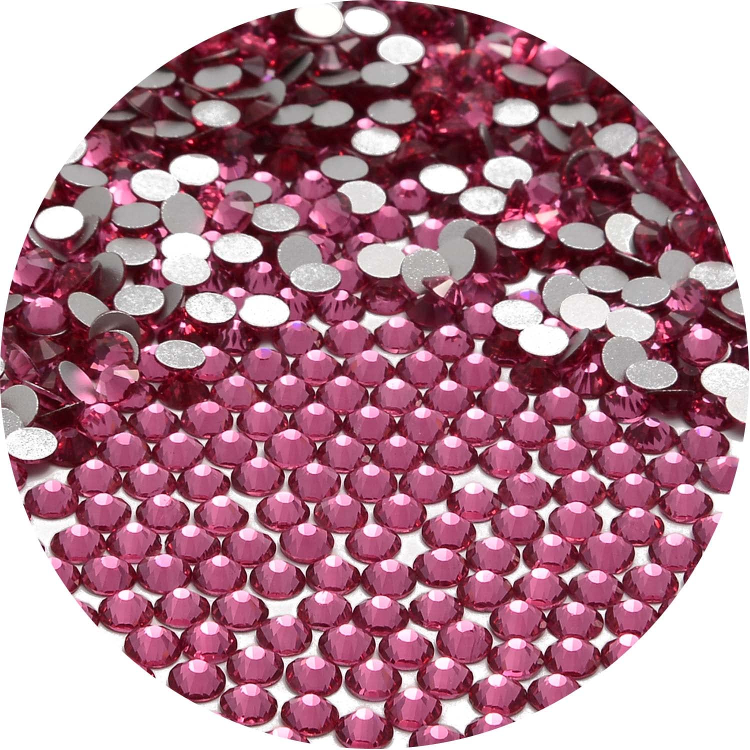 NCB 288pcs Rose Glass Nail Art Rhinestones (SS30, 6mm) for Nails & Crafts