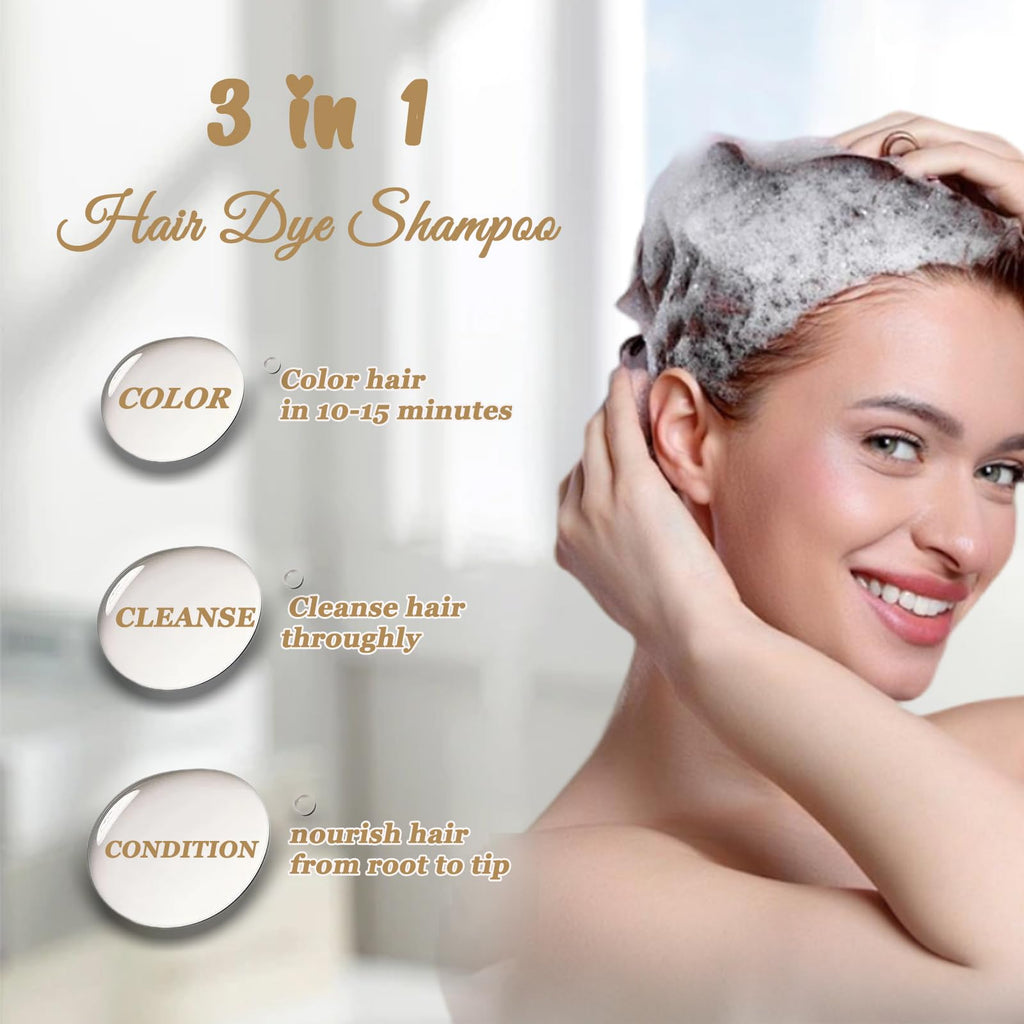 NCEPROHR Brown Hair Dye Shampoo – Instant Color, Gray Coverage in Minutes | 16.9 oz