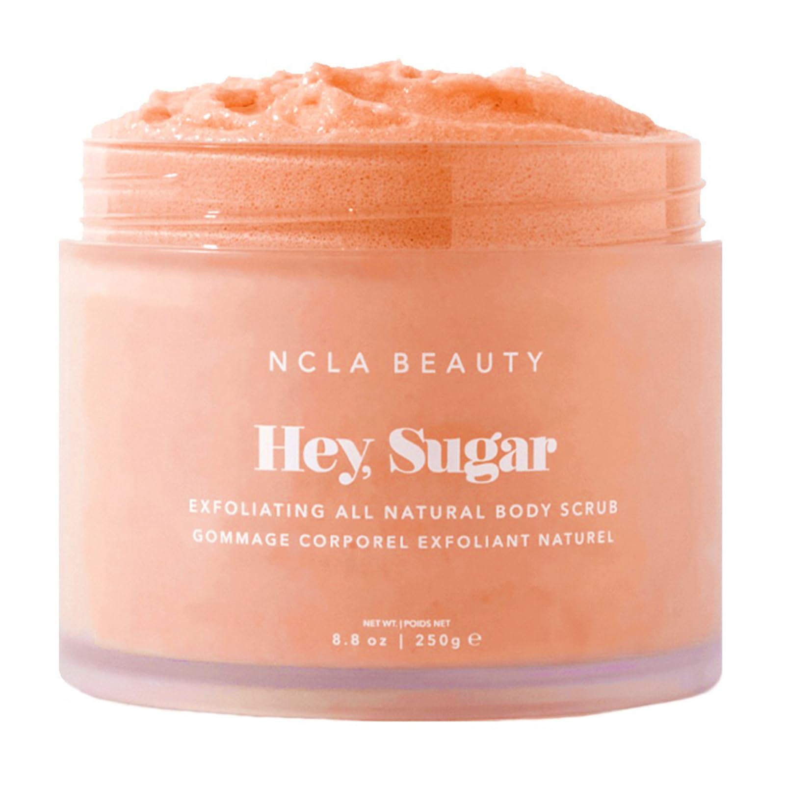 NCLA Beauty Hey Sugar All Natural Body Scrub – Peach, Moisturizing & Exfoliating (8.8 oz)