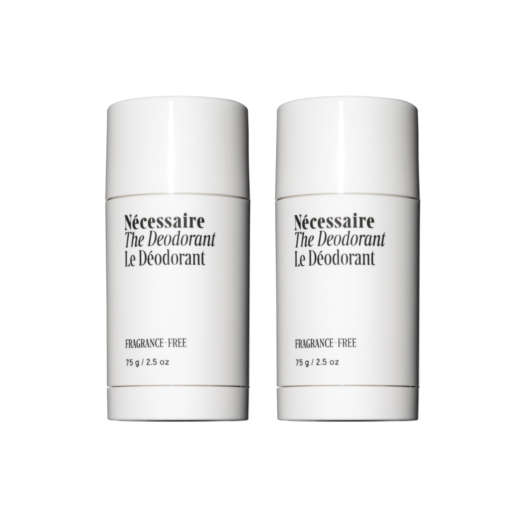 Nécessaire Fragrance-Free Deodorant | Aluminum-Free, Mandelic Acid, Extra Strength (2x75 g)