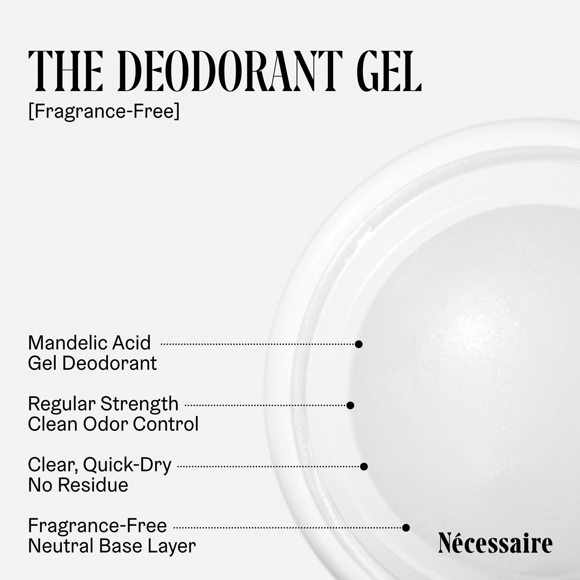 Nécessaire Fragrance-Free Deodorant | Aluminum-Free, Mandelic Acid, Extra Strength (75 g/2.5 oz)