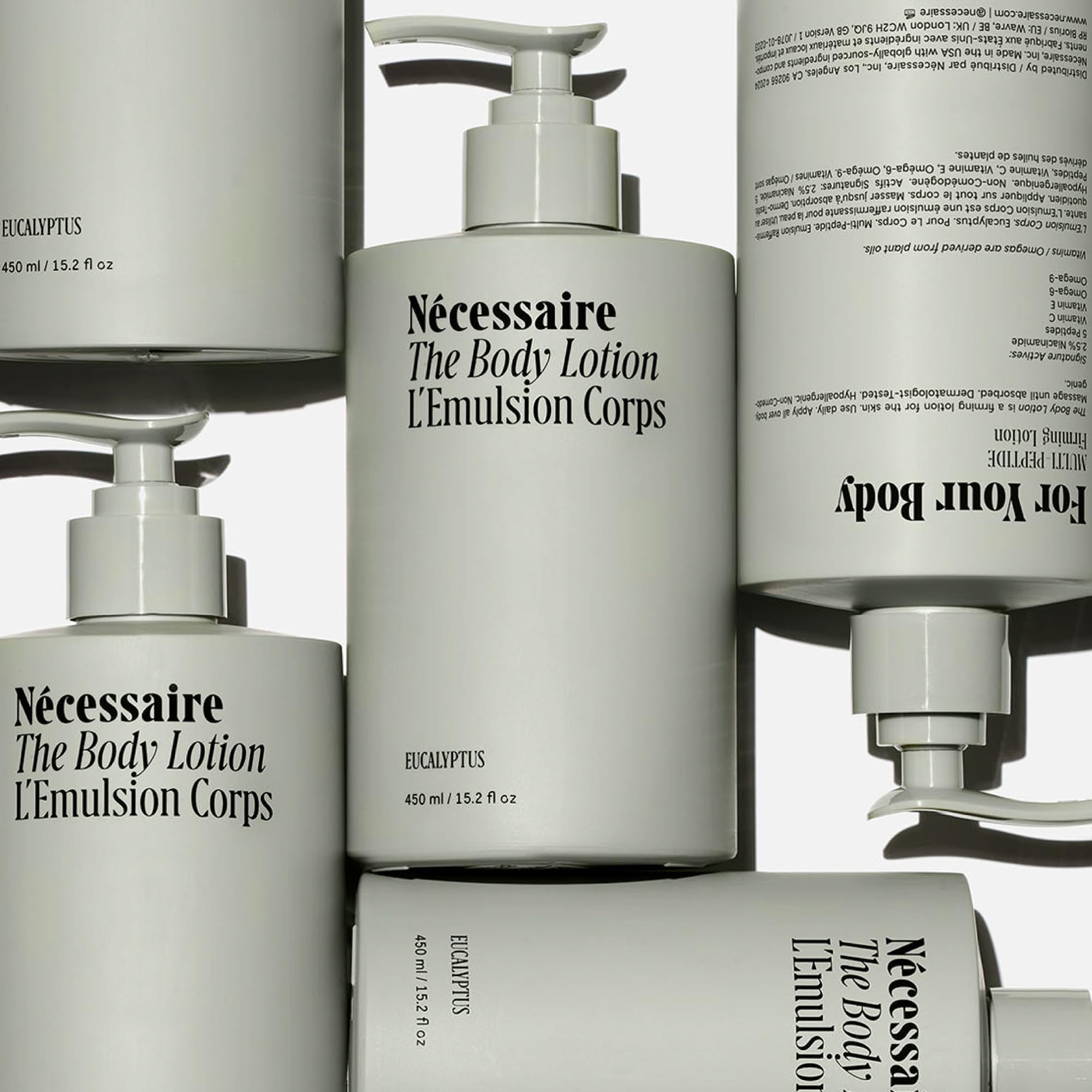 Nécessaire Eucalyptus Body Lotion – Multi-Peptide Firming Moisturizer, 2.5% Niacinamide, 450ml