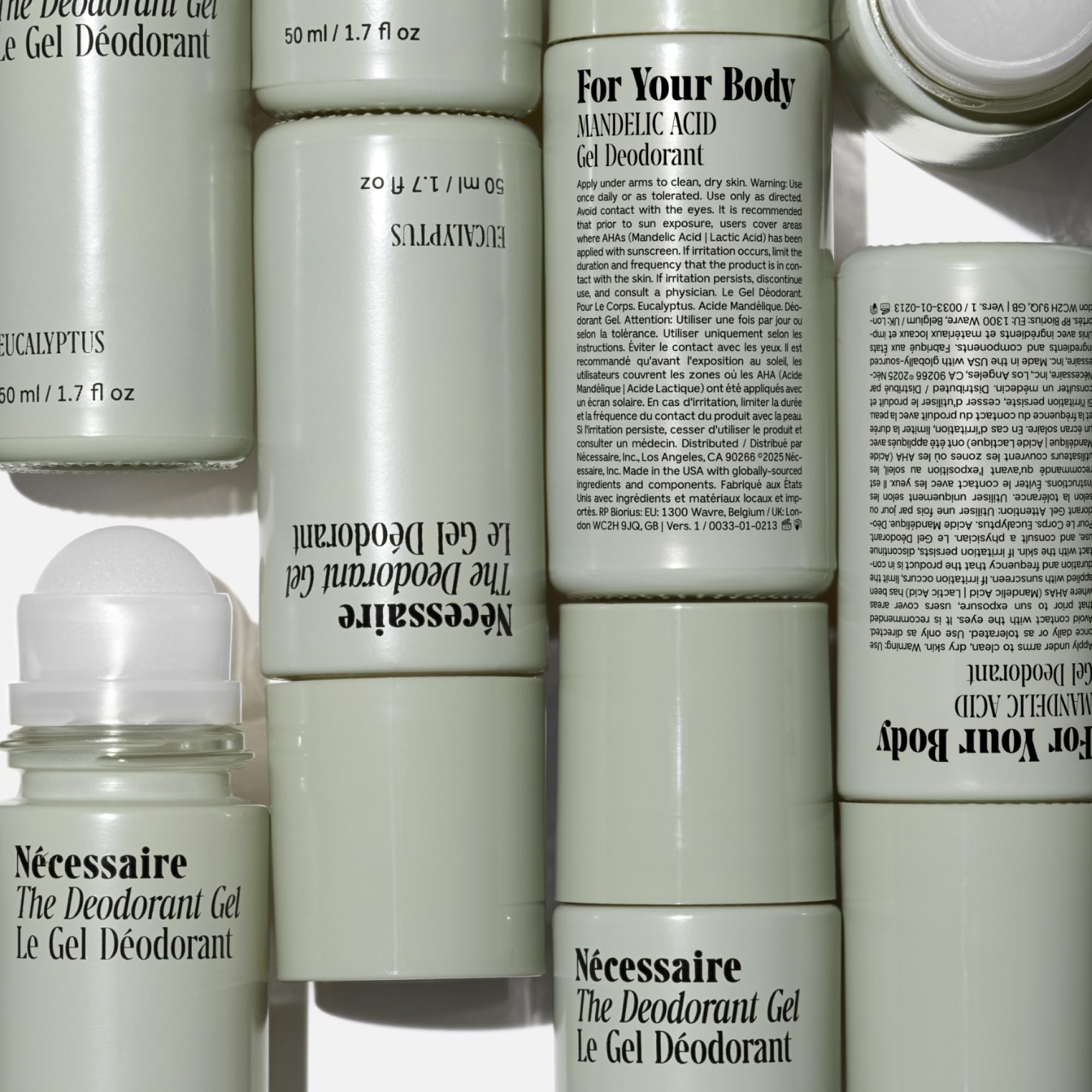 Nécessaire Eucalyptus Deodorant Gel – Aluminum-Free, Mandelic Acid, Extra Strength Odor Control