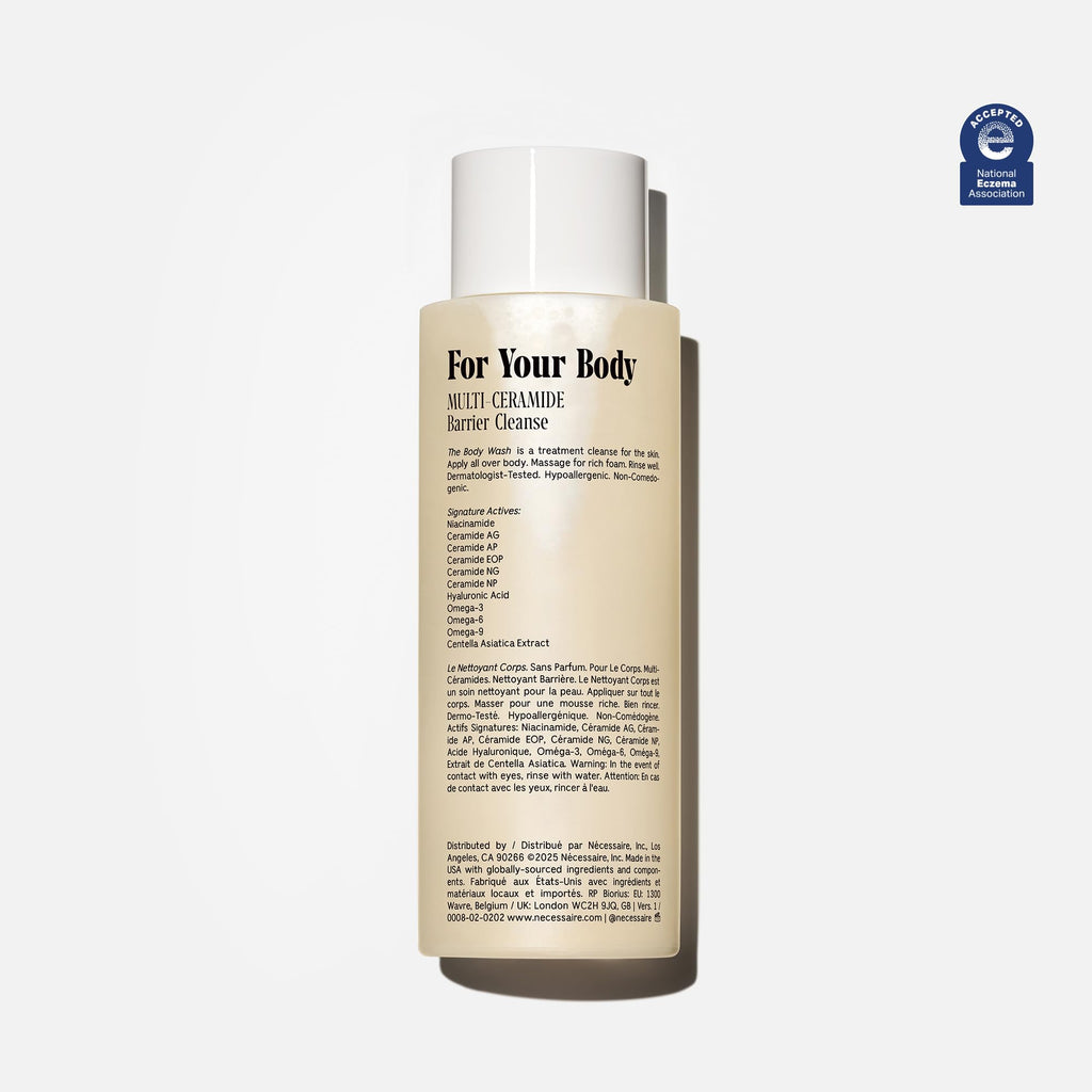 Nécessaire Fragrance-Free Body Wash – Multi-Oil Shower Gel with Niacinamide | Non-Comedogenic & Hypoallergenic | 250 ml