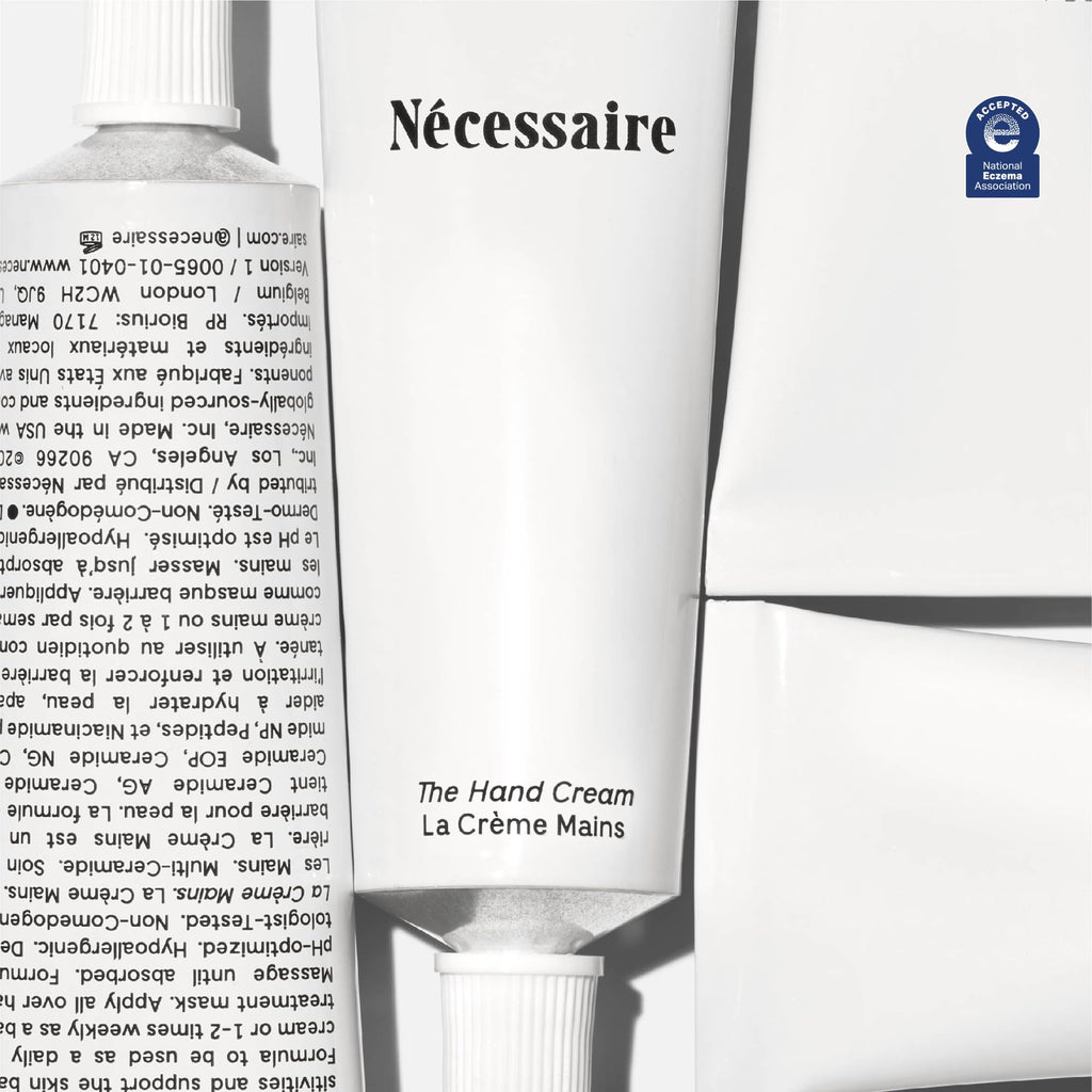 Nécessaire Hand Cream – Fragrance-Free, 5 Ceramides & Peptides, 2.2 fl oz