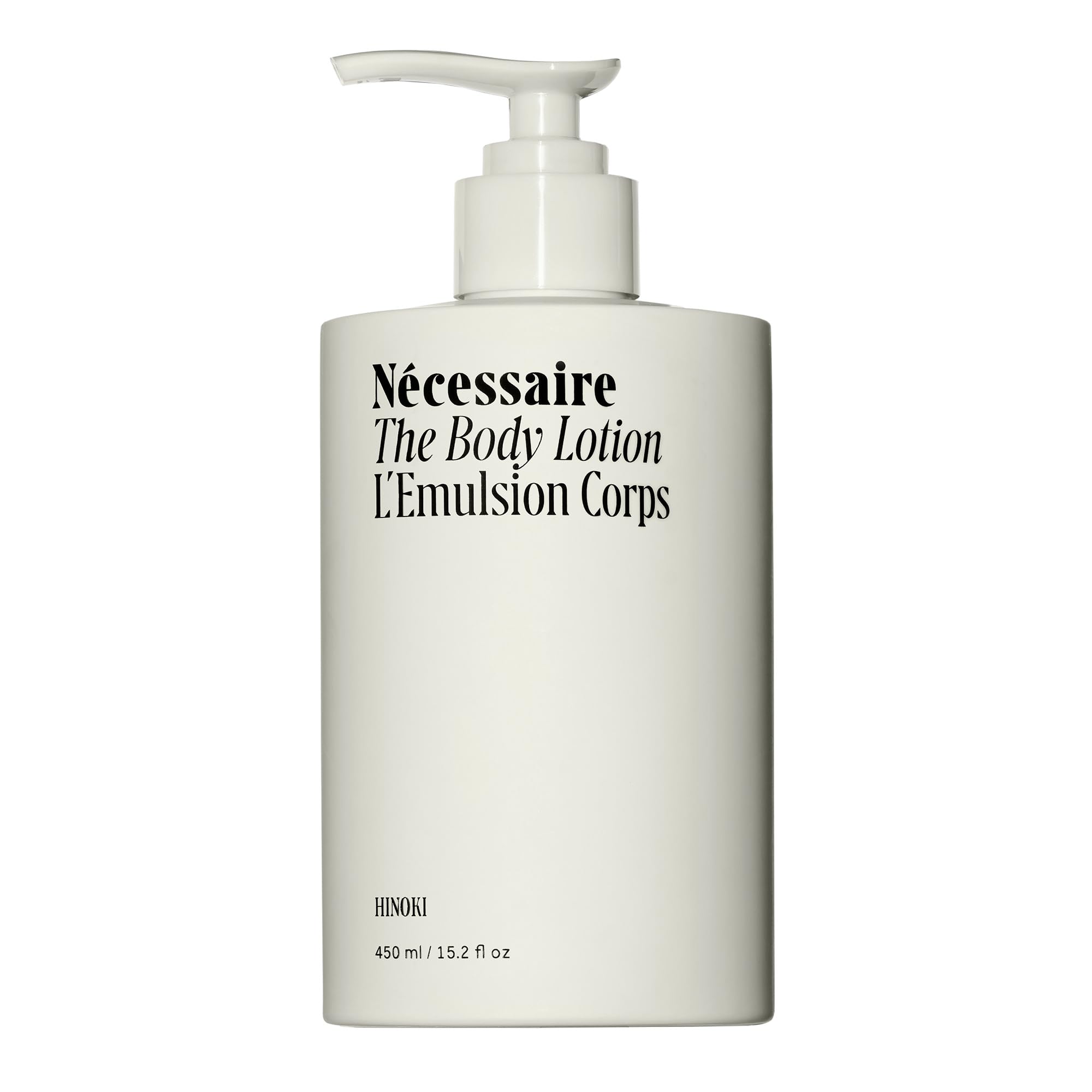 Nécessaire Hinoki Body Lotion – Multi-Peptide Moisturizer with 2.5% Niacinamide | Dermatologist-Tested, Vegan, Hypoallergenic, 15.2oz