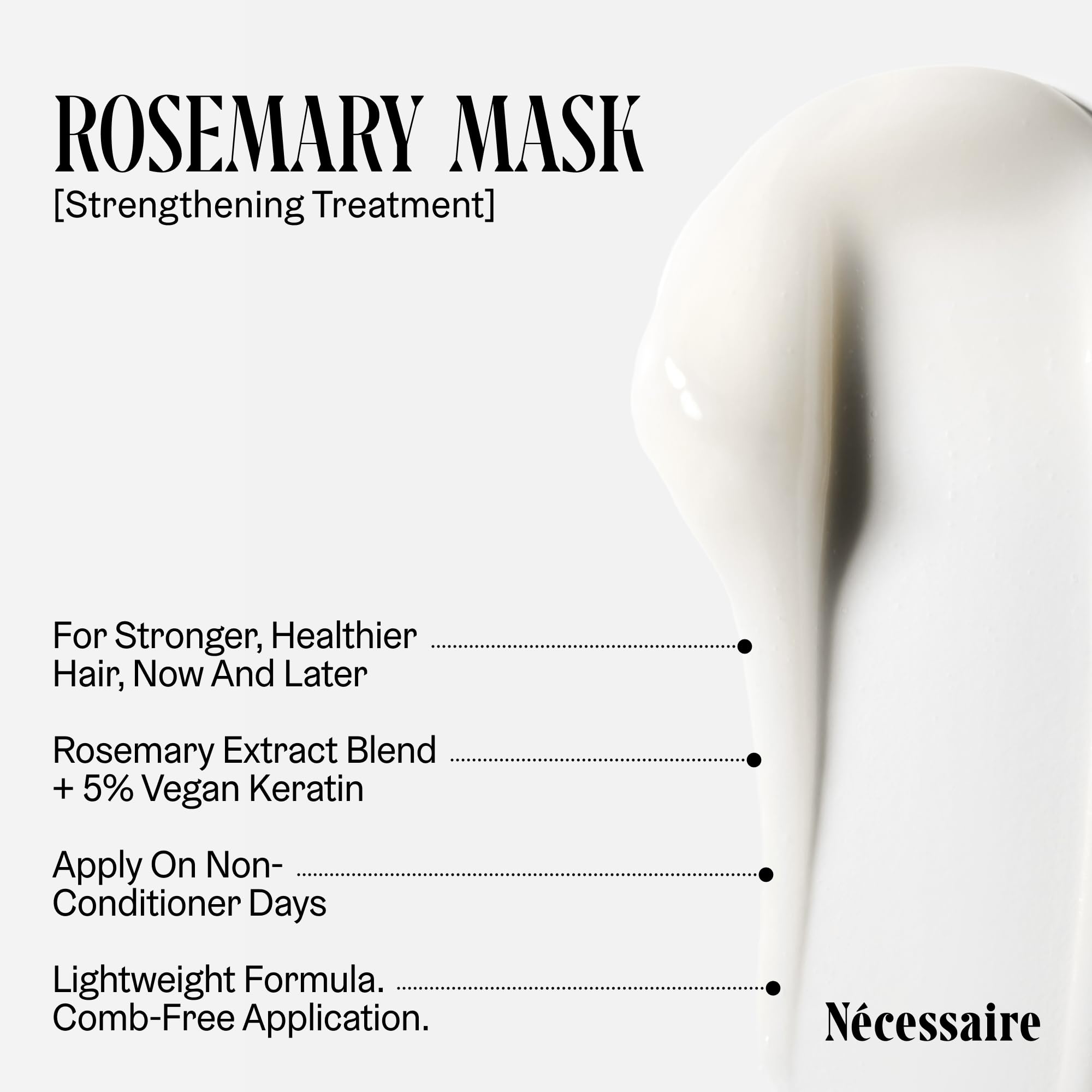 Nécessaire Rosemary Leave-In Mask | Keratin Hair Mask for Strength & Silk, Color-Safe, Sulfate-Free (60 ml)