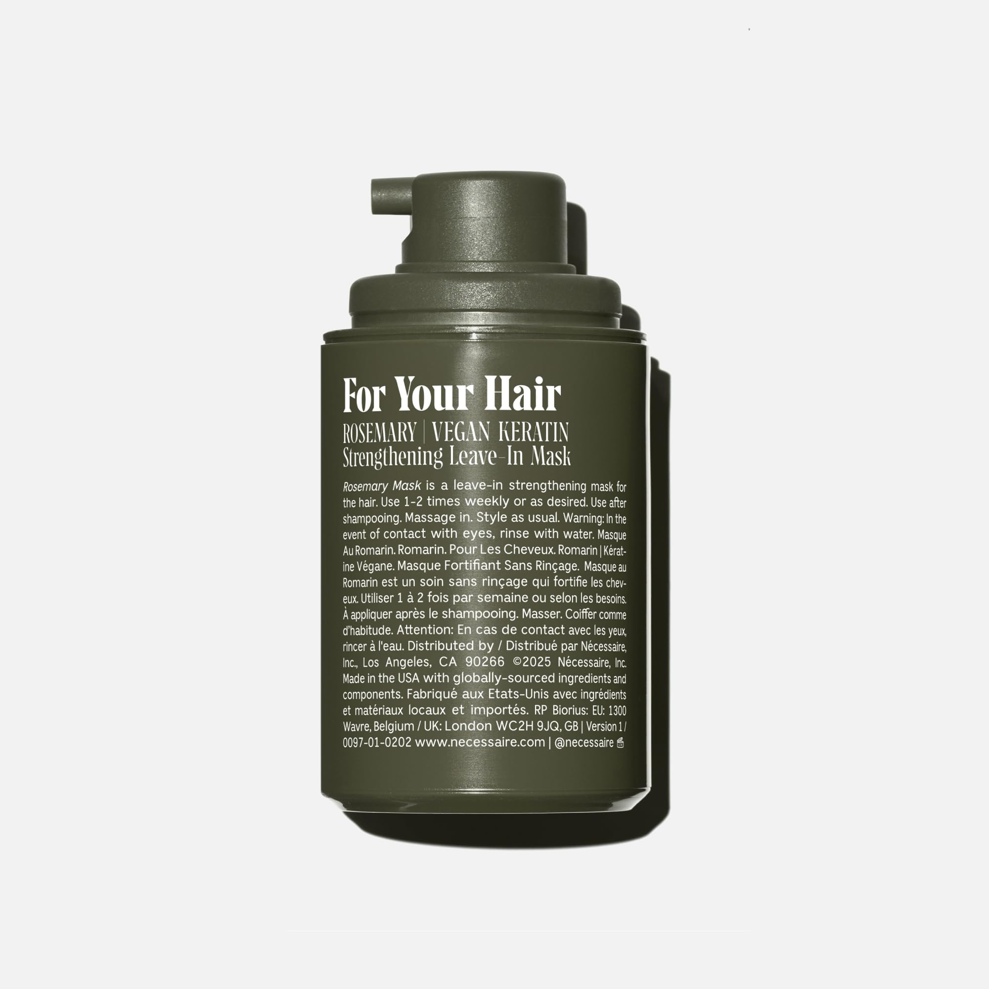 Nécessaire Rosemary Leave-In Mask | Keratin Hair Mask for Strength & Silk, Color-Safe, Sulfate-Free (60 ml)