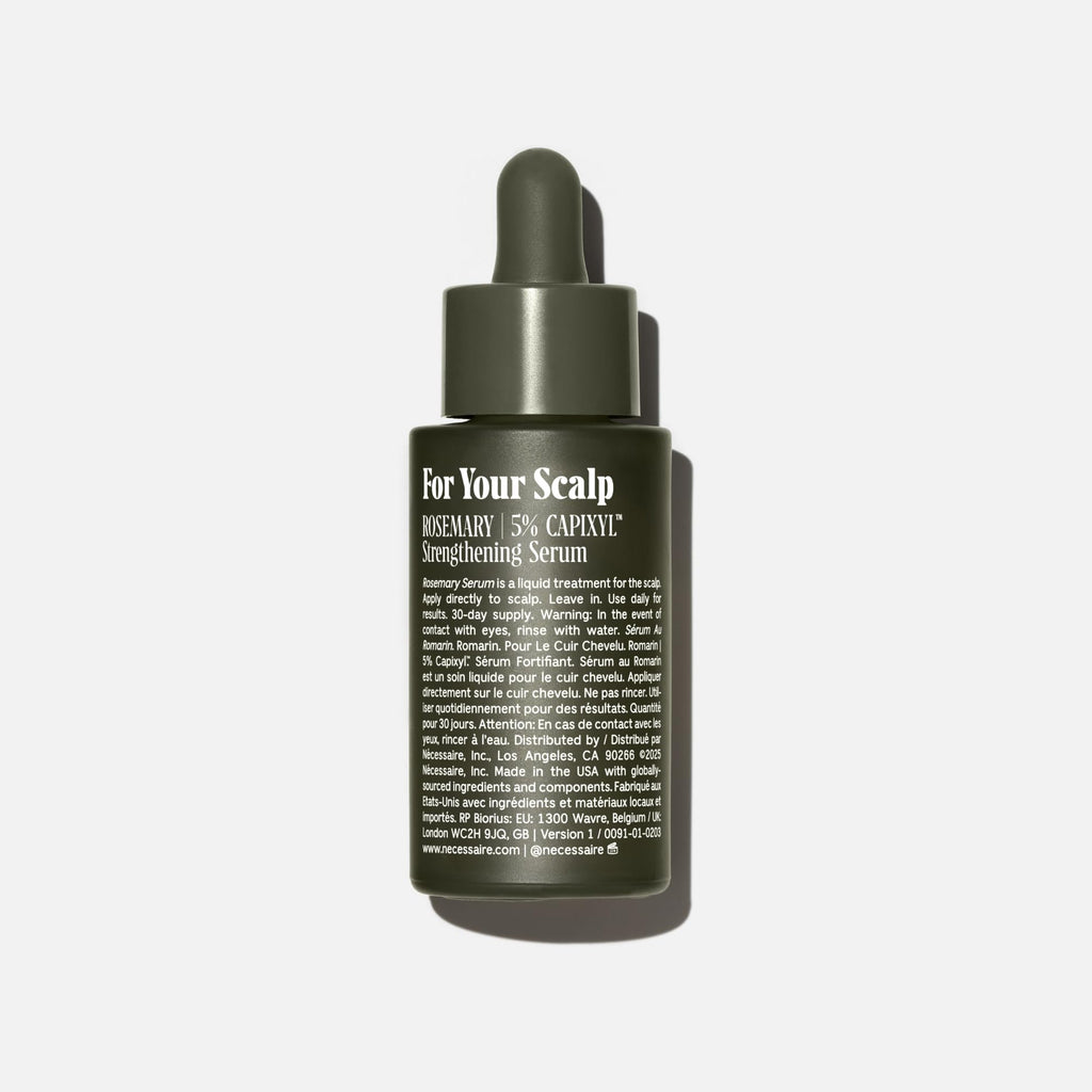Nécessaire Rosemary Serum - Denser, Fuller Hair with 70% Rosemary Water + 5% Capixyl | 1 fl oz | Vegan